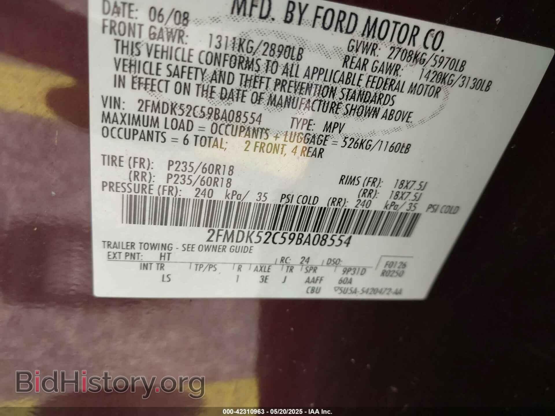 2009 FORD FLEX - VIN: 2FMDK52C59BA08554 - Photo 9