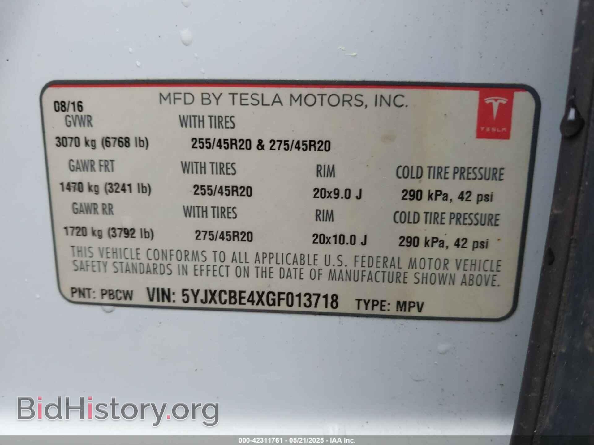 2016 TESLA MODEL X - VIN: 5YJXCBE4XGF013718 - Фото 9