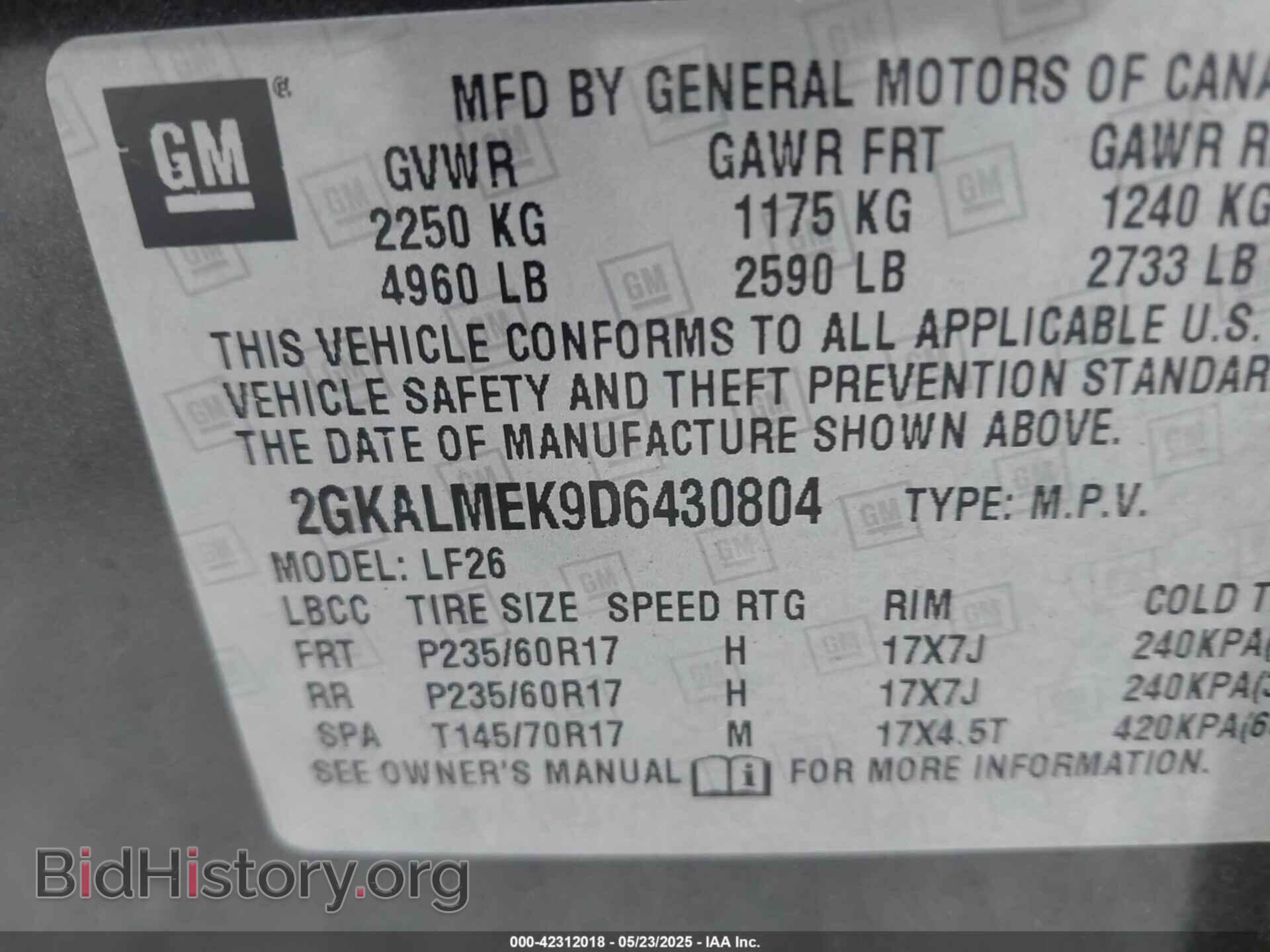 2013 GMC TERRAIN - VIN: 2GKALMEK9D6430804 - Photo 9