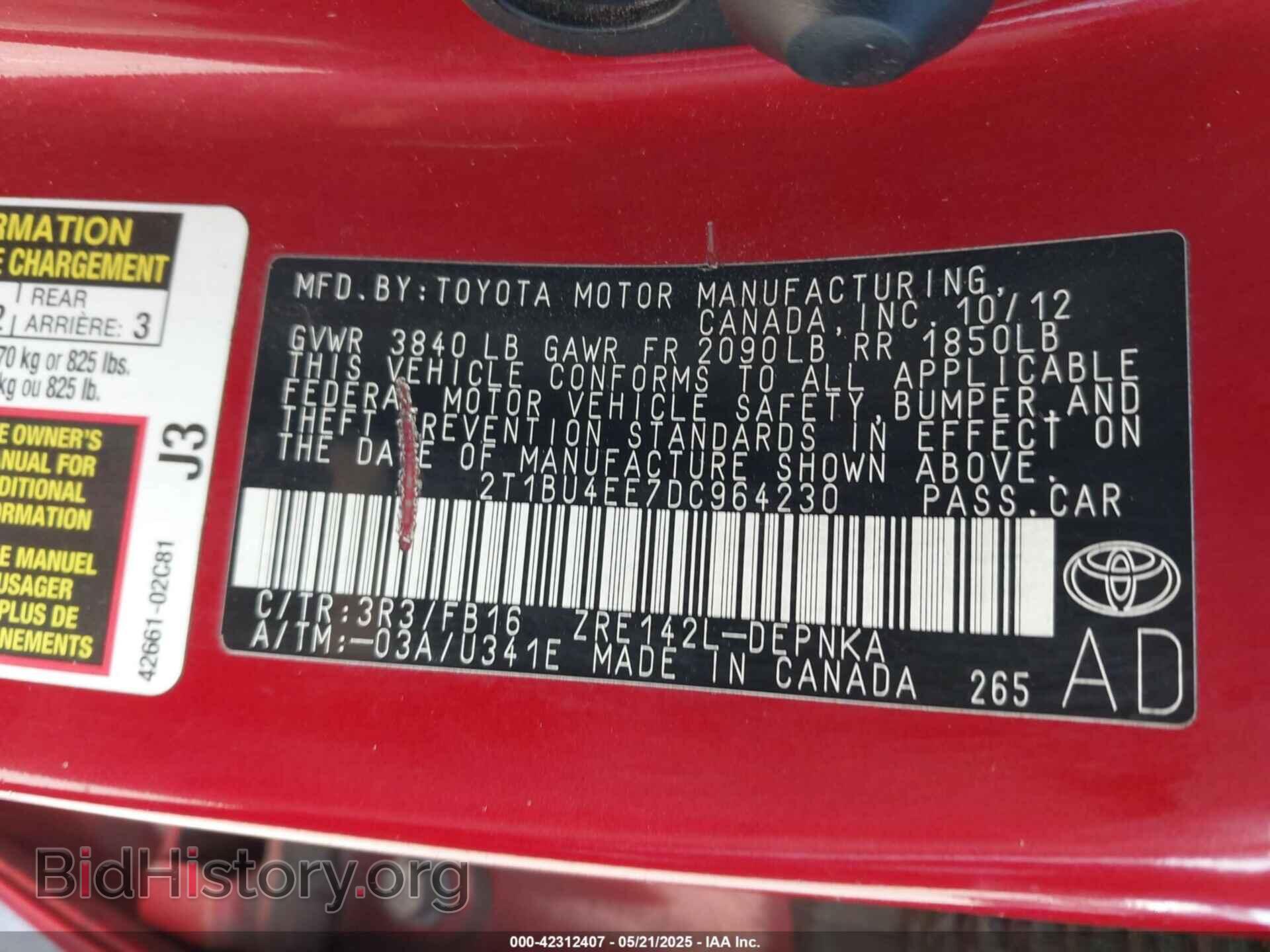 2013 TOYOTA COROLLA - VIN: 2T1BU4EE7DC964230 - Фото 9