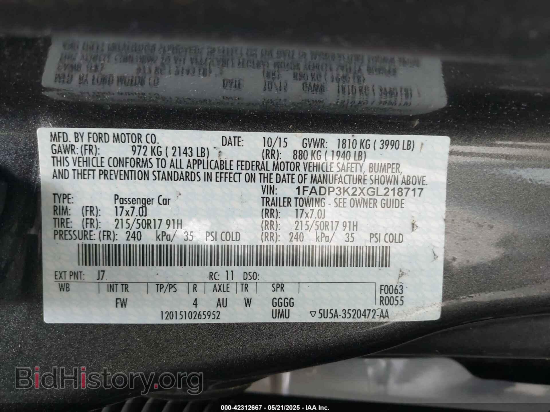 2016 FORD FOCUS - VIN: 1FADP3K2XGL218717 - Фото 9