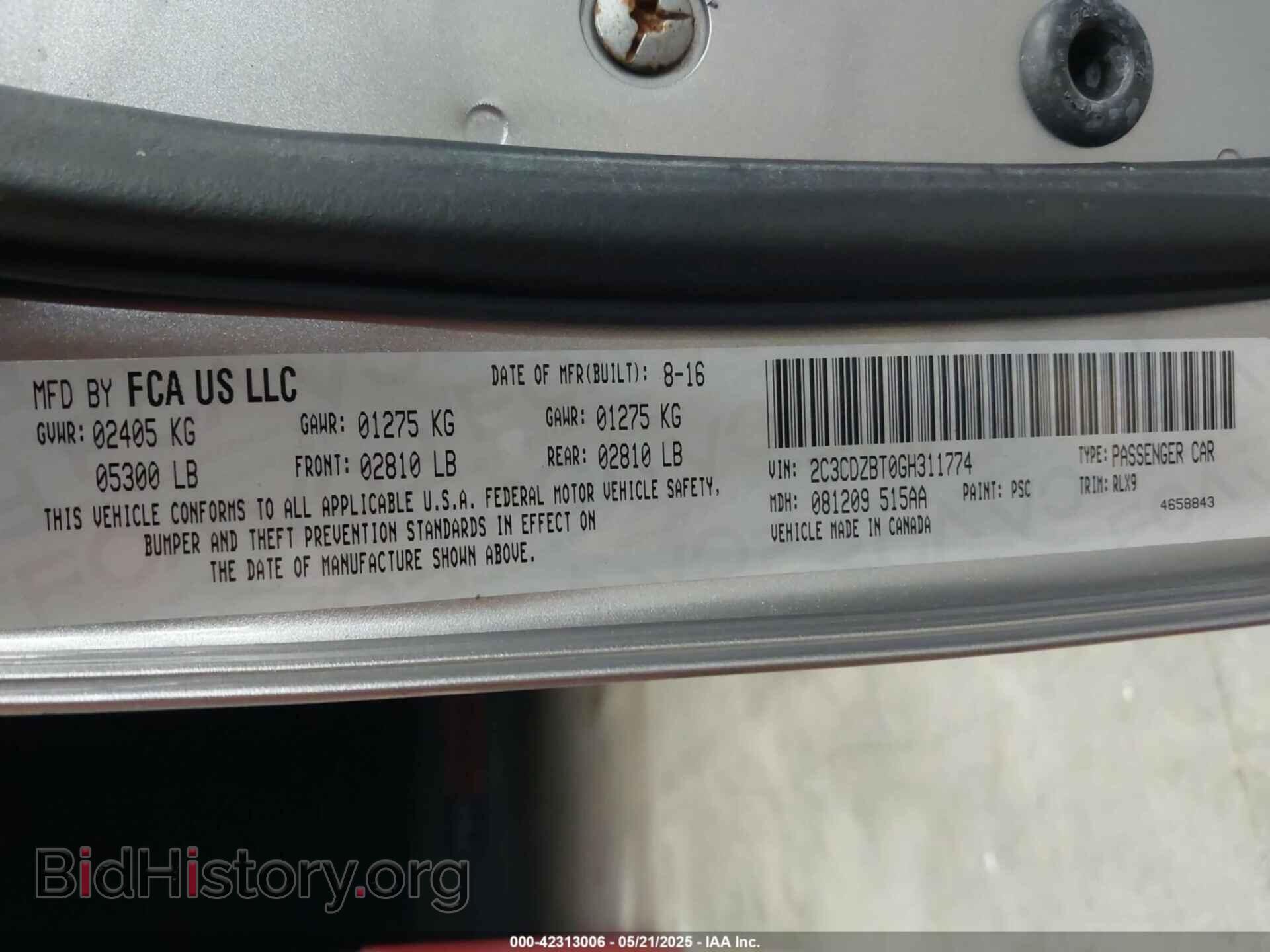 2016 DODGE CHALLENGER - VIN: 2C3CDZBT0GH311774 - Фото 9