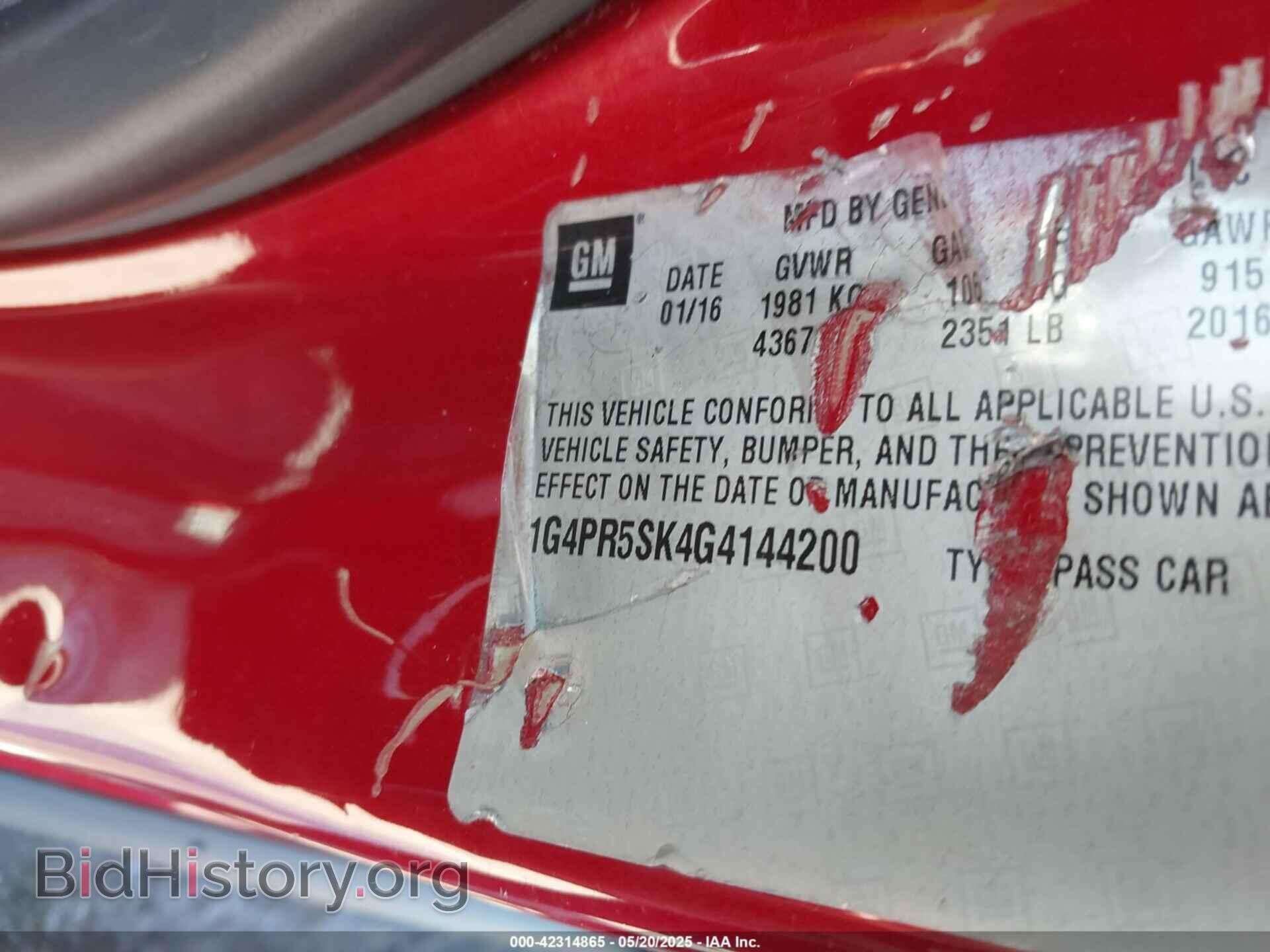 2016 BUICK VERANO - VIN: 1G4PR5SK4G4144200 - Фото 9