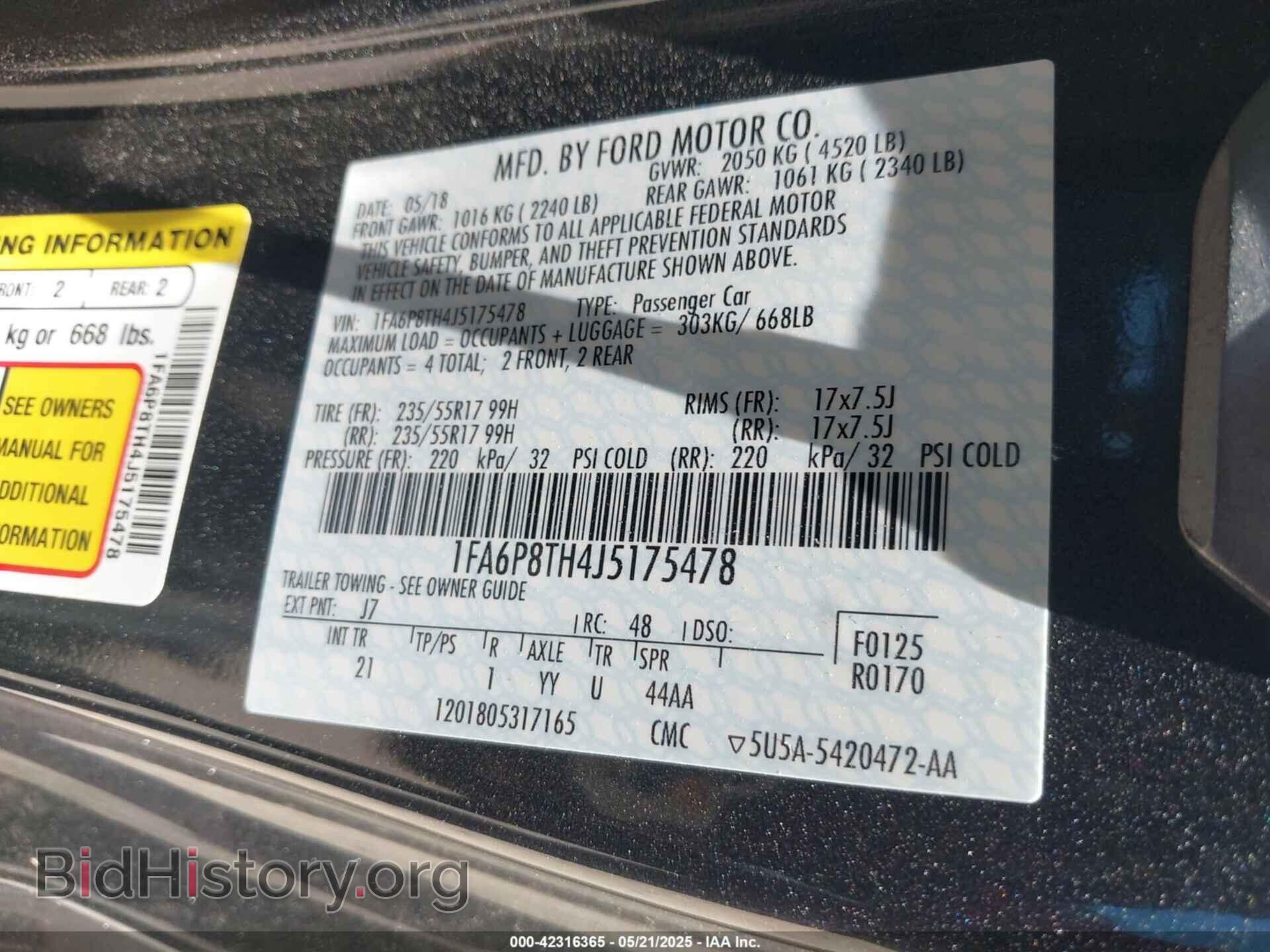 2018 FORD MUSTANG - VIN: 1FA6P8TH4J5175478 - Фото 9