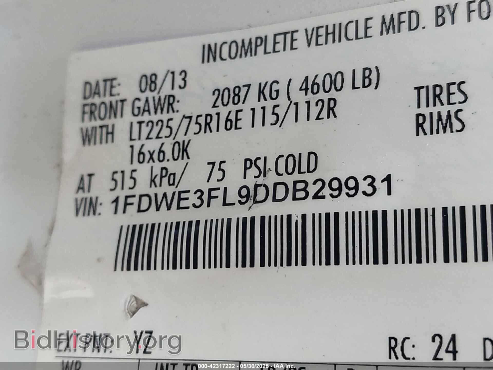 2013 FORD E-350 CUTAWAY - VIN: 1FDWE3FL9DDB29931 - Фото 8