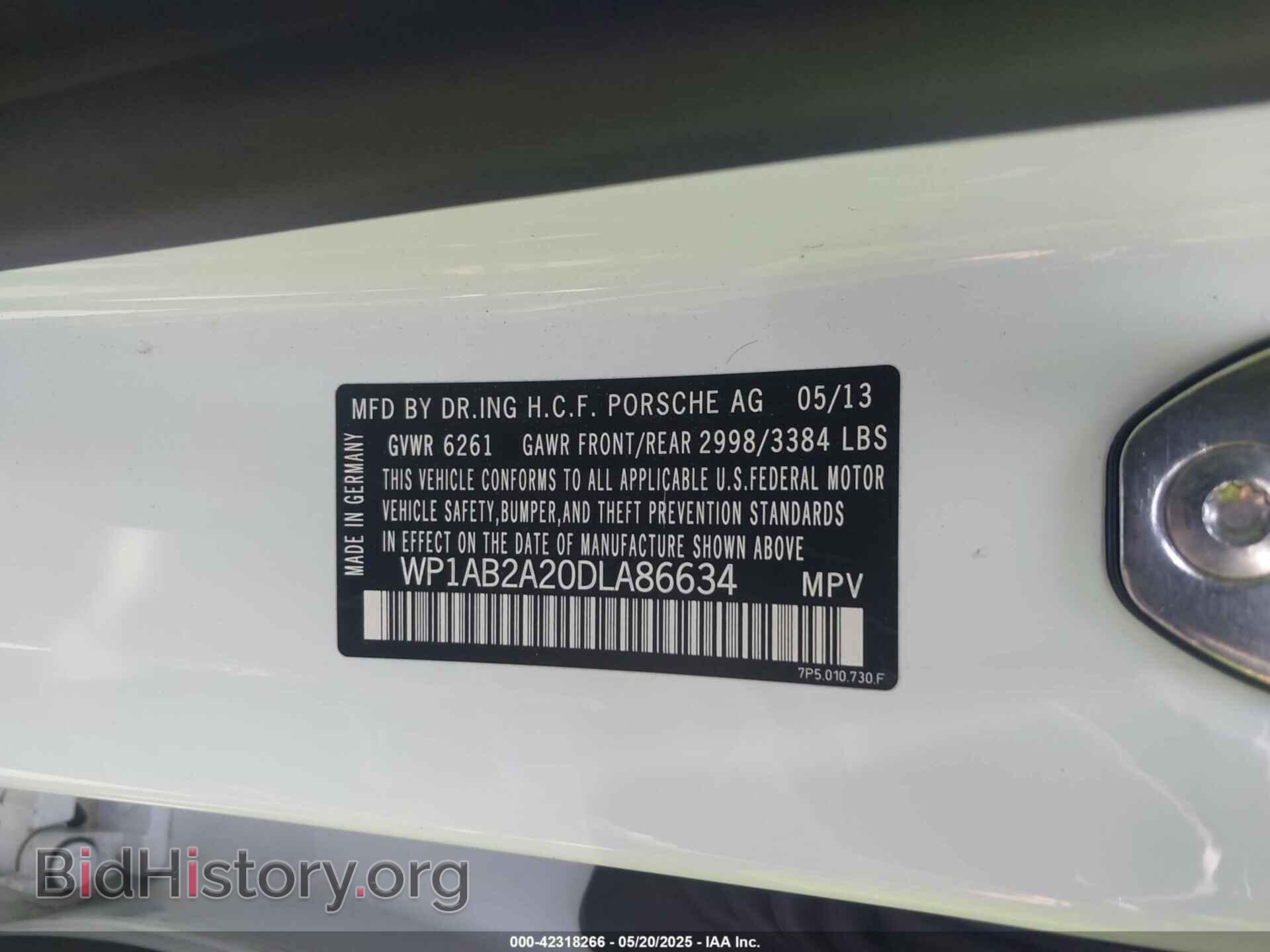 2013 PORSCHE CAYENNE - VIN: WP1AB2A20DLA86634 - Фото 9