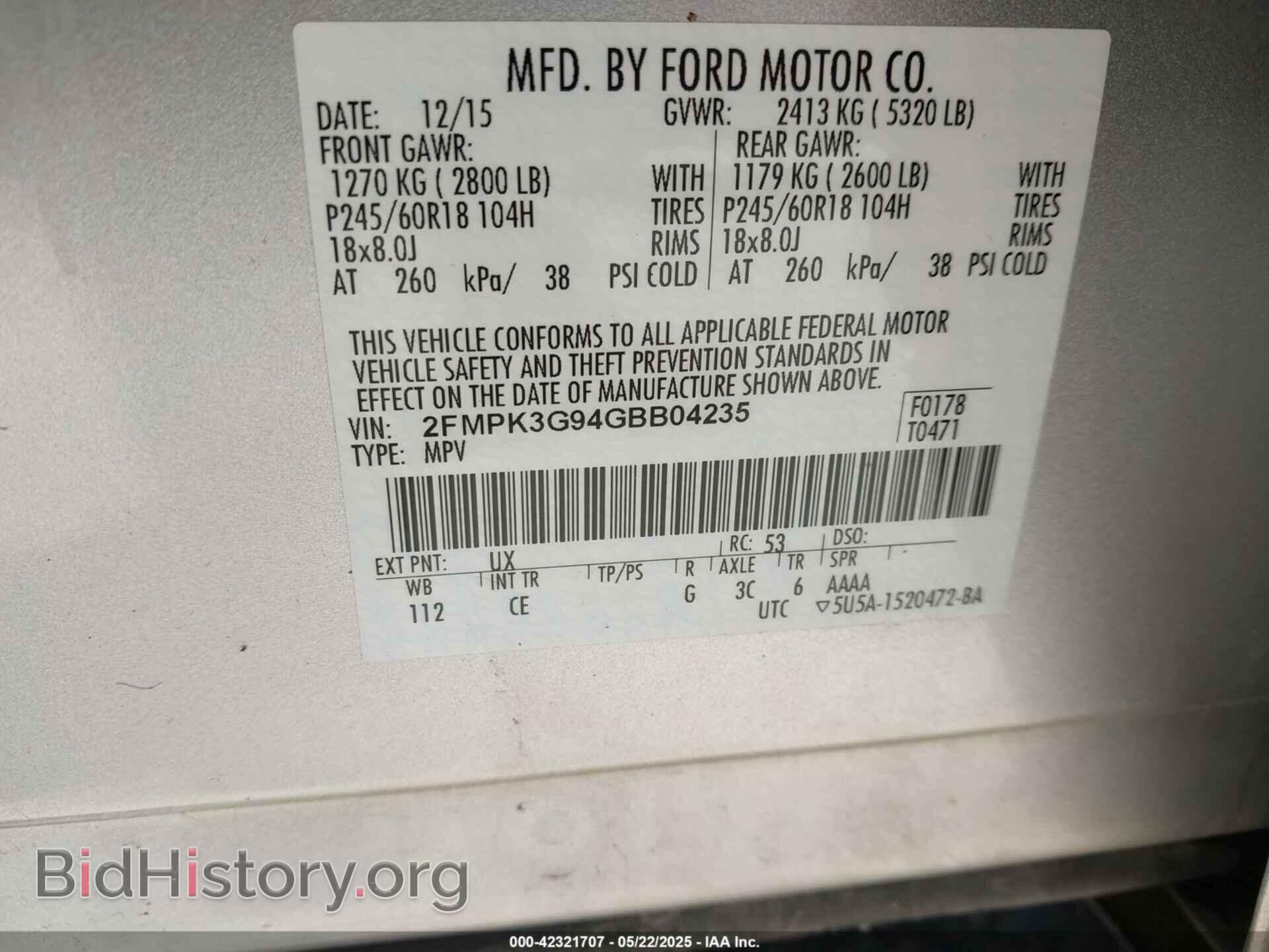 2016 FORD EDGE - VIN: 2FMPK3G94GBB04235 - Photo 9