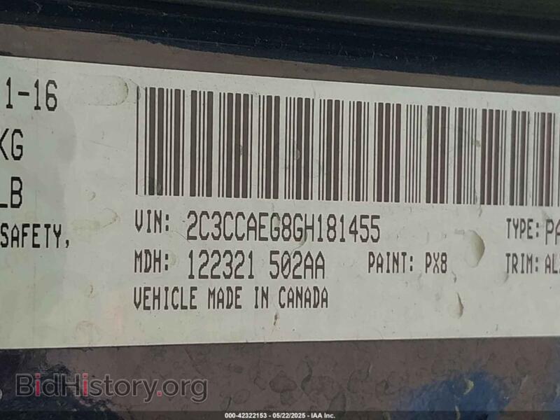 2016 Chrysler 300C (VIN 2C3CCAEG8GH181455) — фото 7 из 9