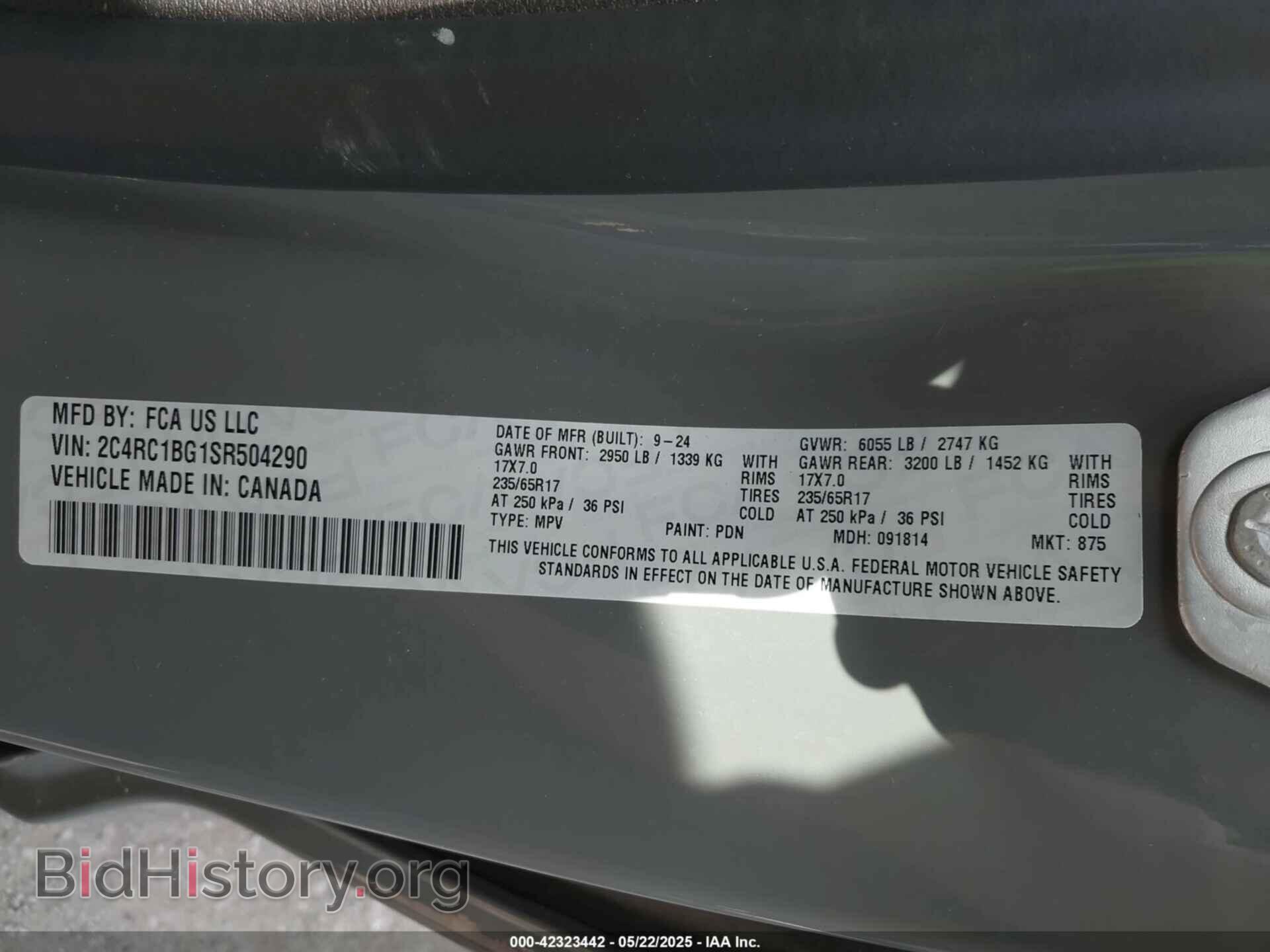 2025 CHRYSLER PACIFICA - VIN: 2C4RC1BG1SR504290 - Photo 9