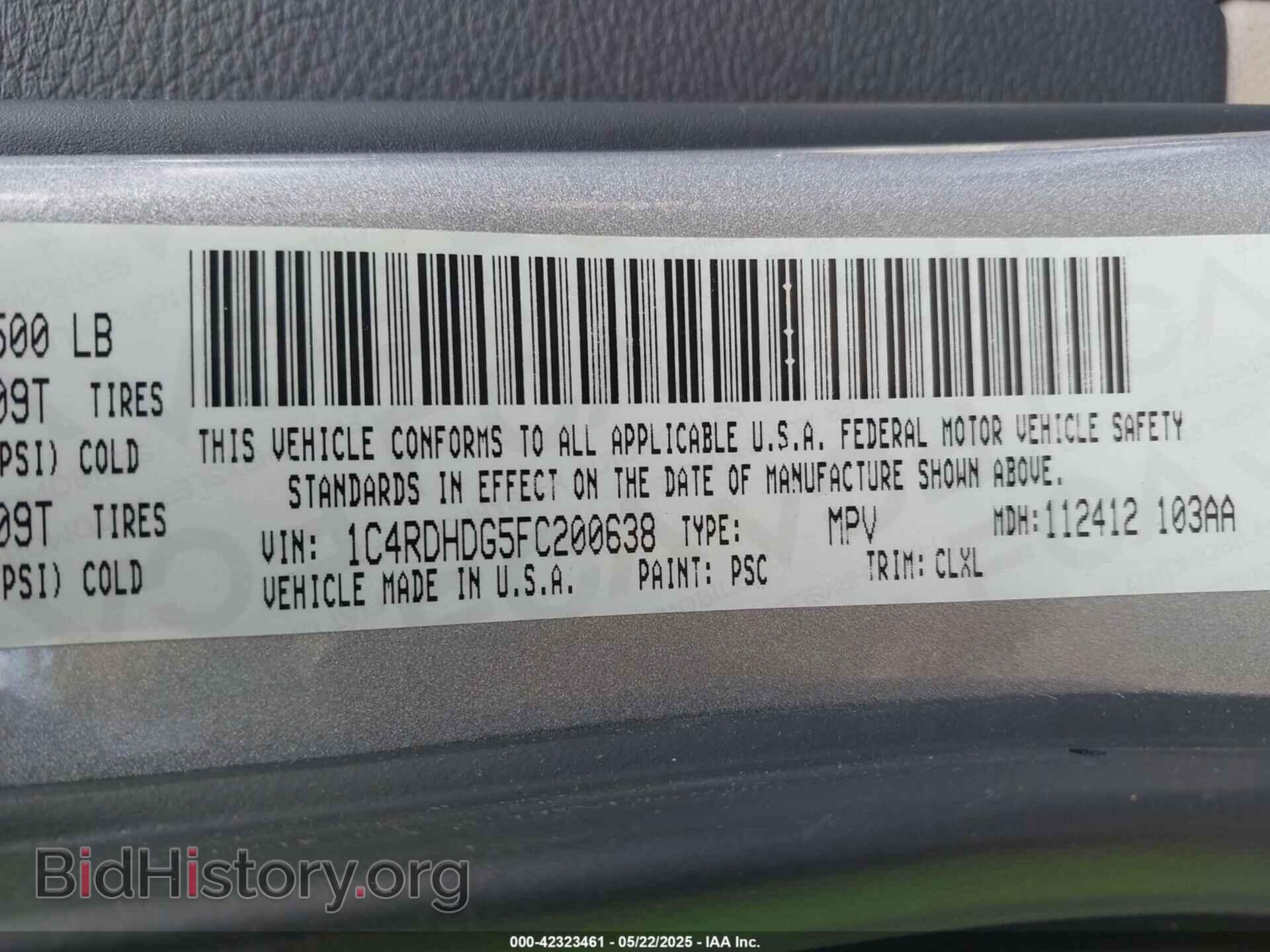 2015 DODGE DURANGO - VIN: 1C4RDHDG5FC200638 - Photo 9