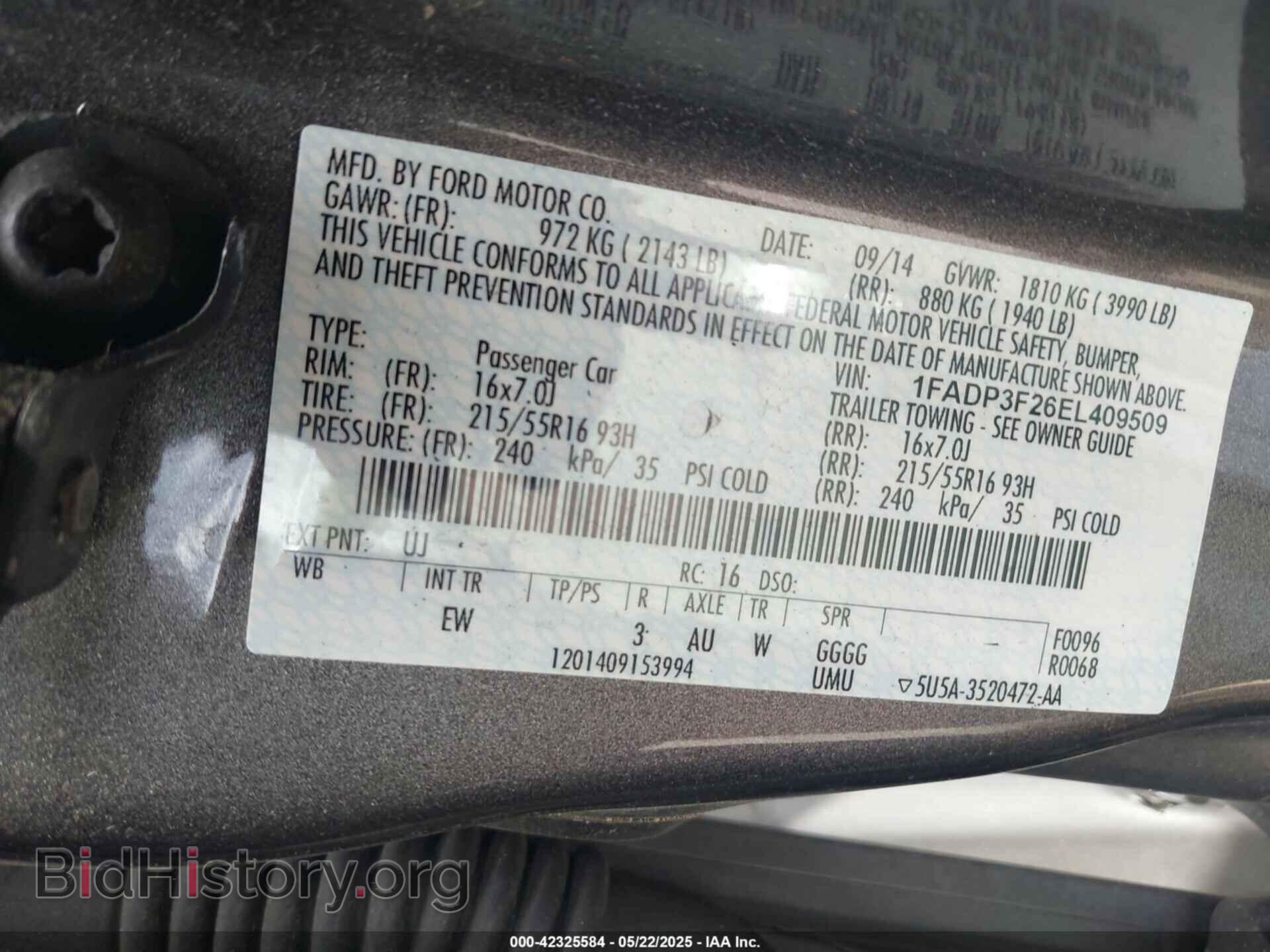 2014 FORD FOCUS - VIN: 1FADP3F26EL409509 - Photo 9