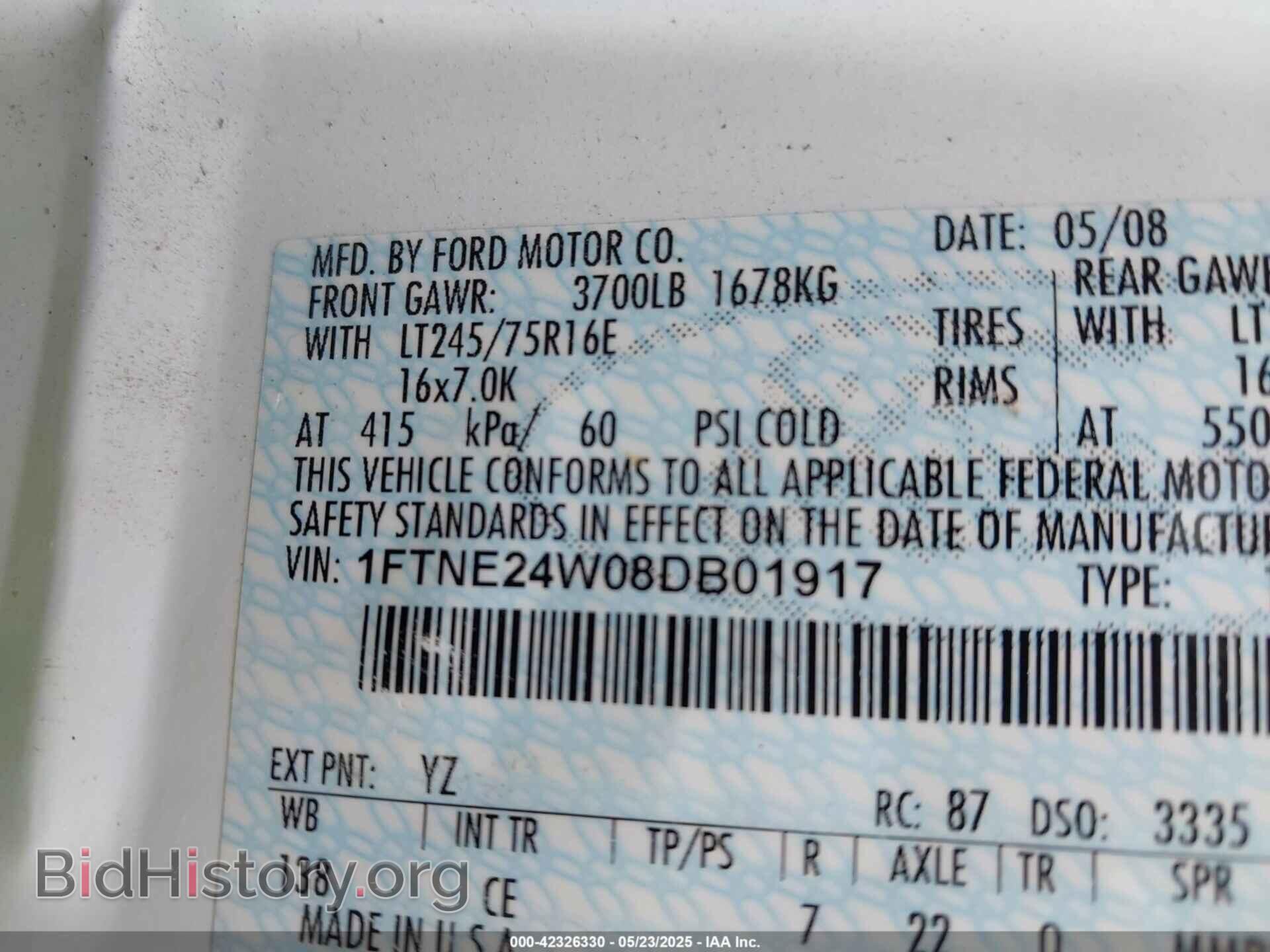 2008 FORD E-250 - VIN: 1FTNE24W08DB01917 - Фото 9