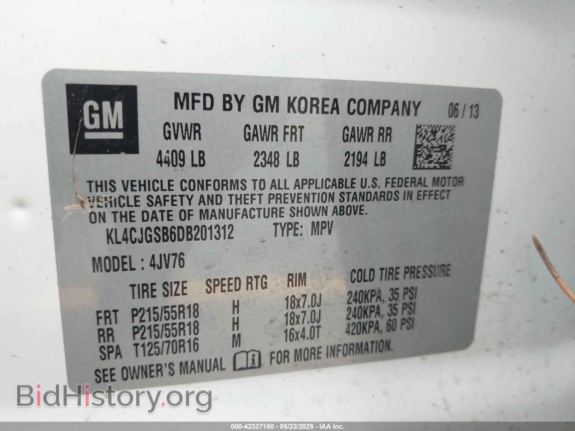 2013 BUICK ENCORE - VIN: KL4CJGSB6DB201312 - Photo 9