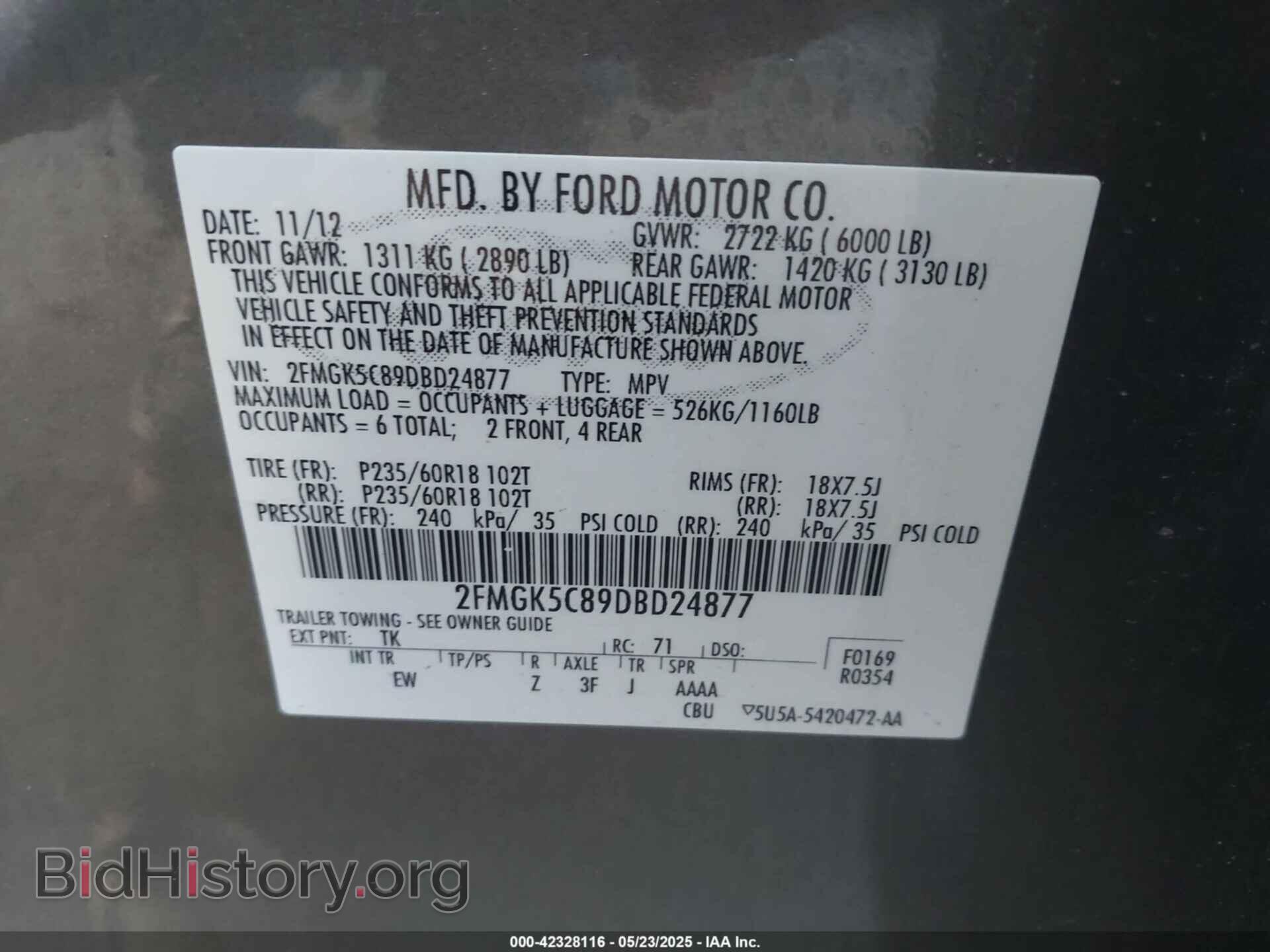 2013 FORD FLEX - VIN: 2FMGK5C89DBD24877 - Photo 9