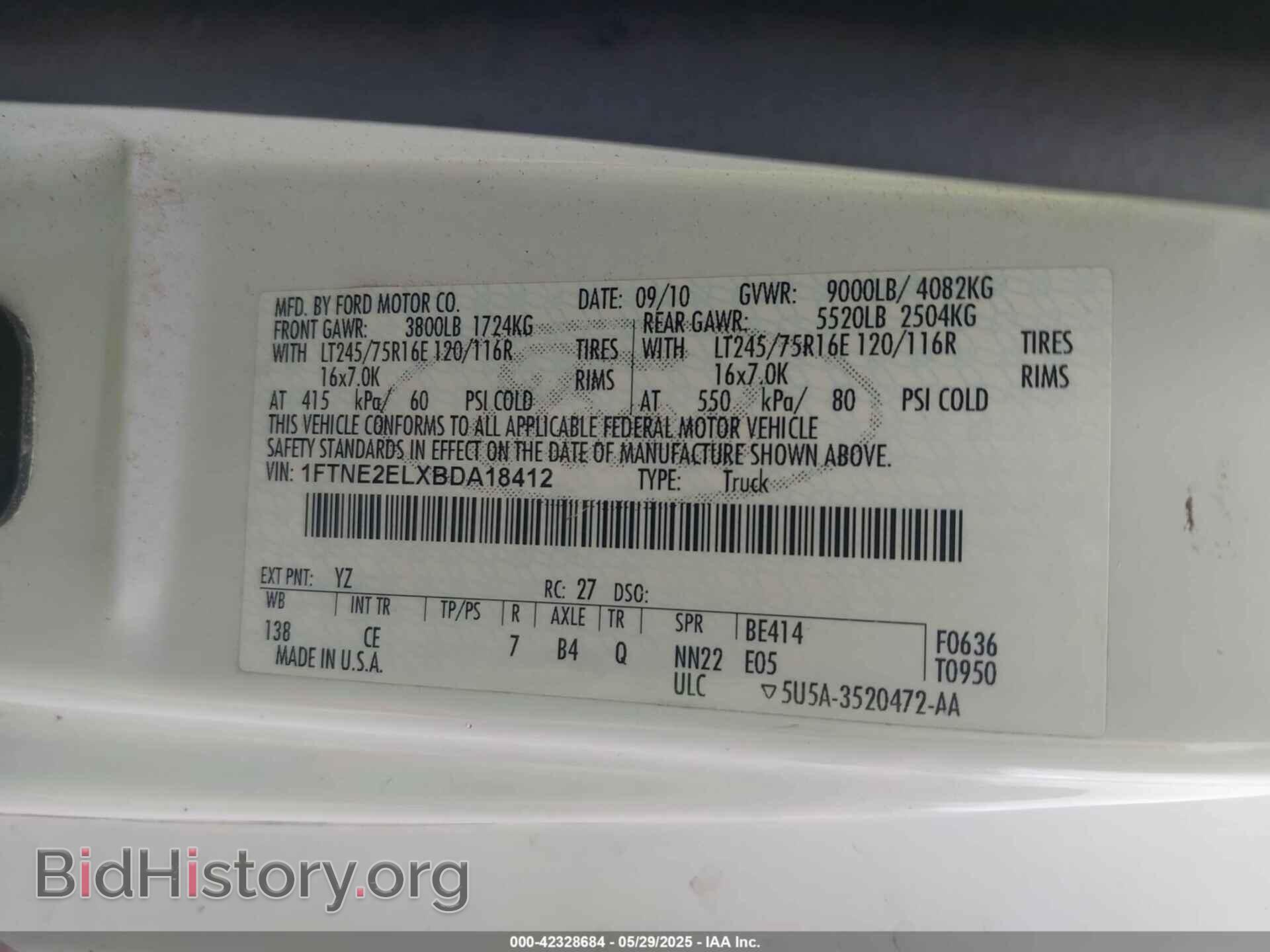 2011 FORD E-250 - VIN: 1FTNE2ELXBDA18412 - Фото 9