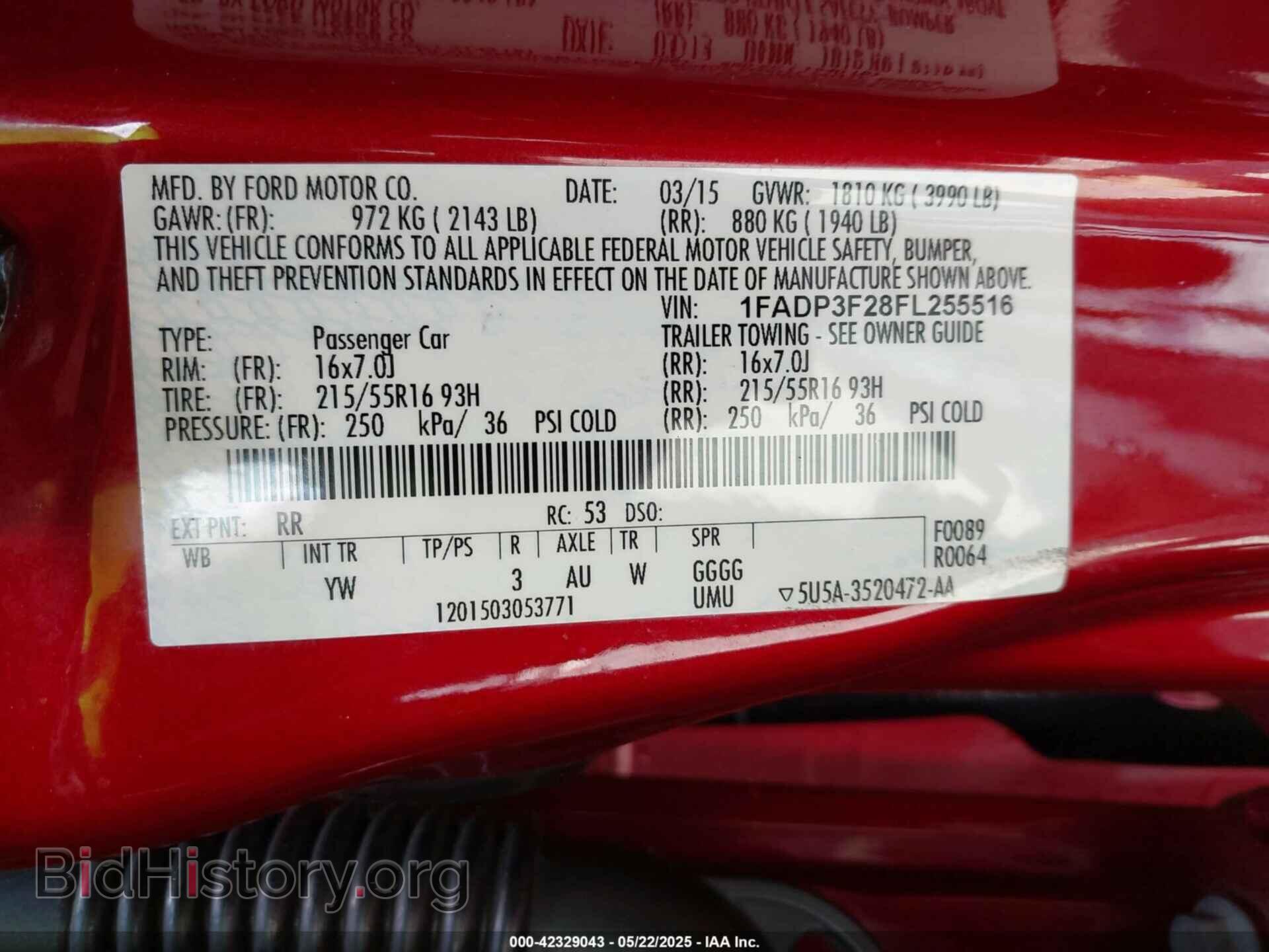 2015 FORD FOCUS - VIN: 1FADP3F28FL255516 - Фото 9