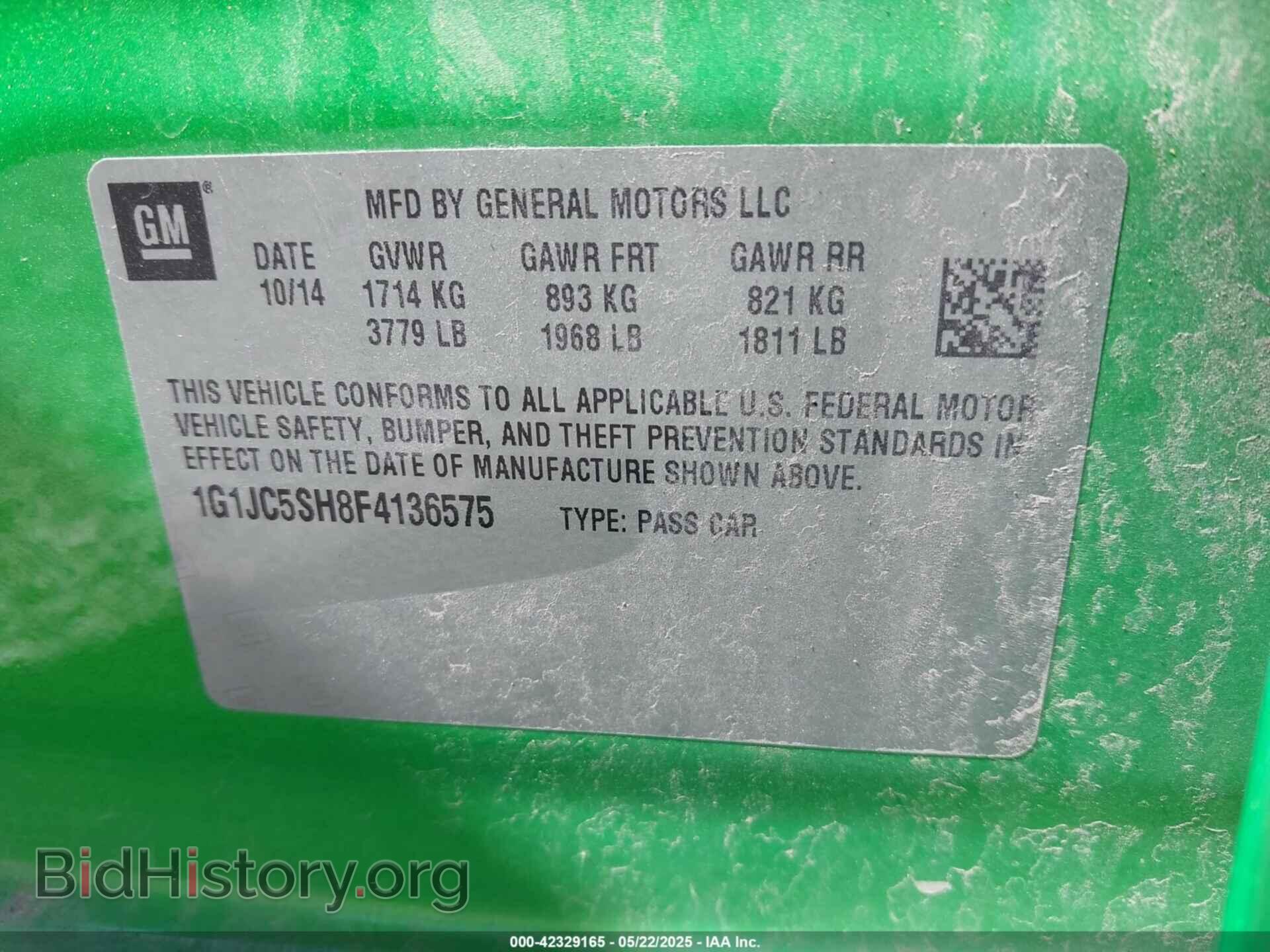 2015 CHEVROLET SONIC - VIN: 1G1JC5SH8F4136575 - Фото 9