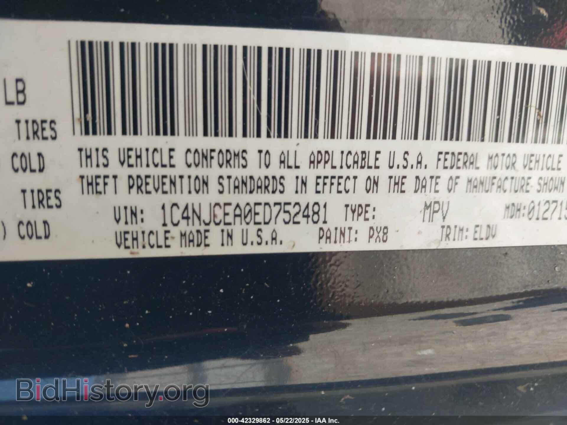 2014 JEEP COMPASS - VIN: 1C4NJCEA0ED752481 - Фото 9