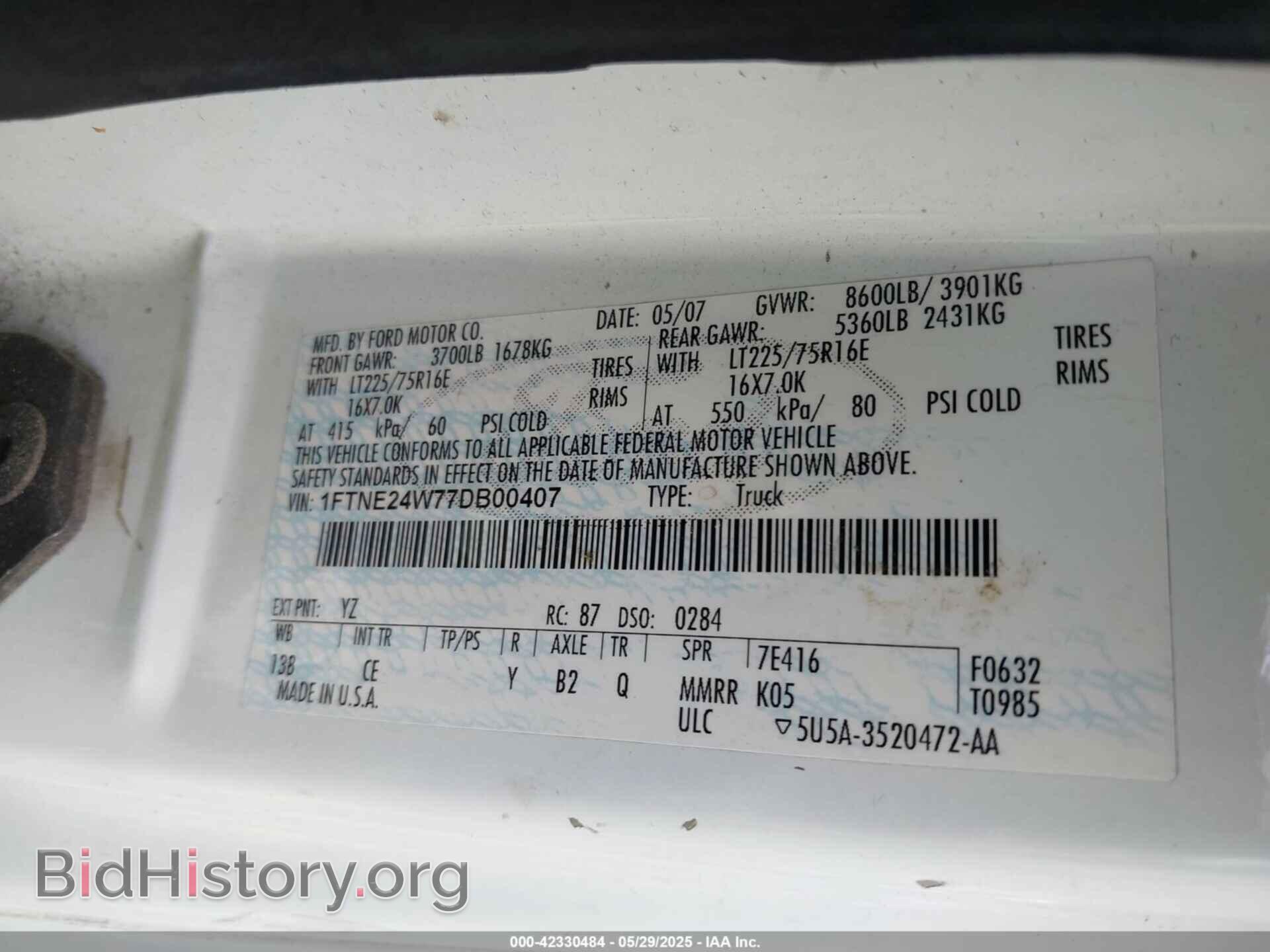 2007 FORD E-250 - VIN: 1FTNE24W77DB00407 - Photo 9