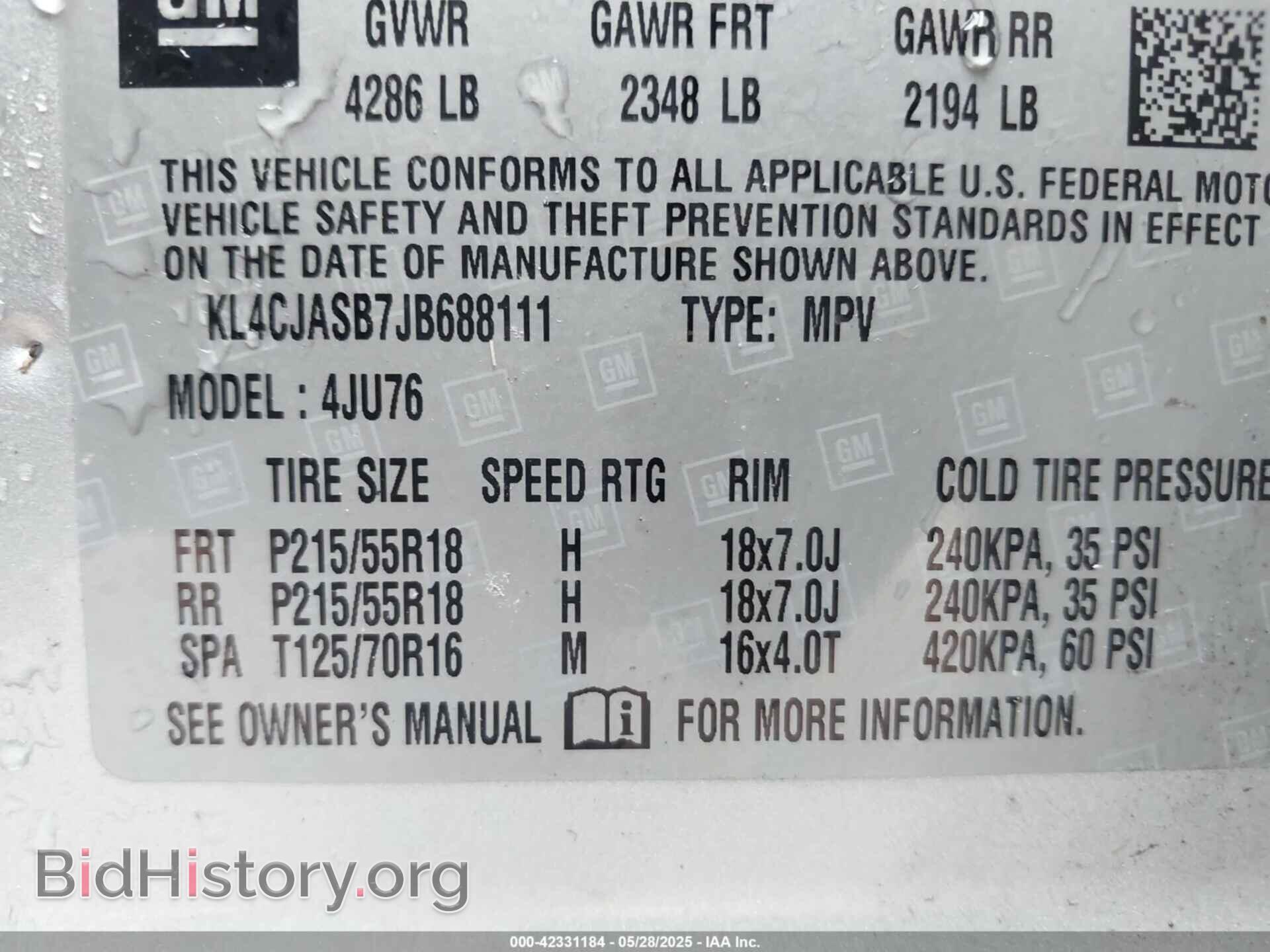 2018 BUICK ENCORE - VIN: KL4CJASB7JB688111 - Photo 9