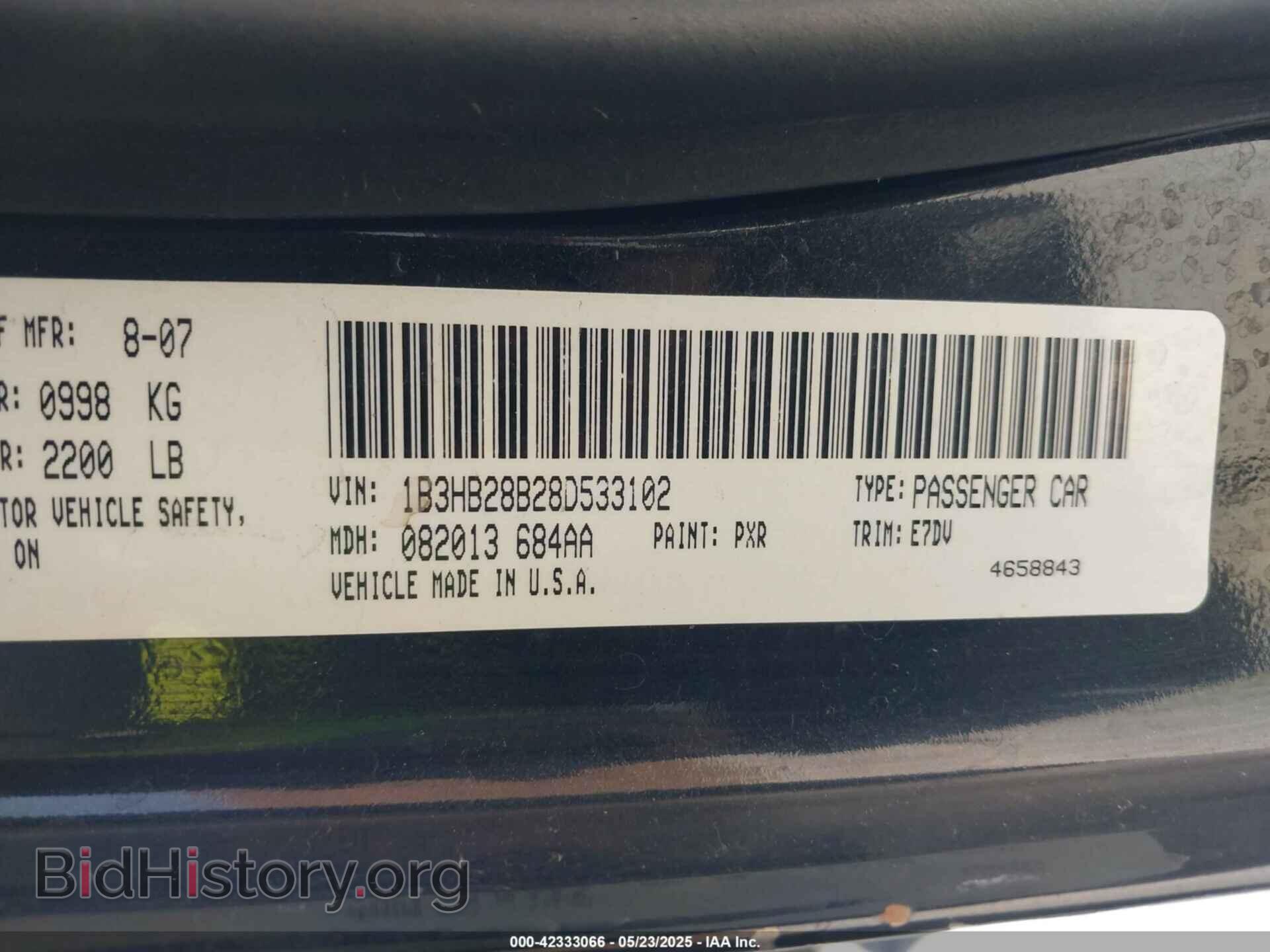 2008 DODGE CALIBER - VIN: 1B3HB28B28D533102 - Фото 9