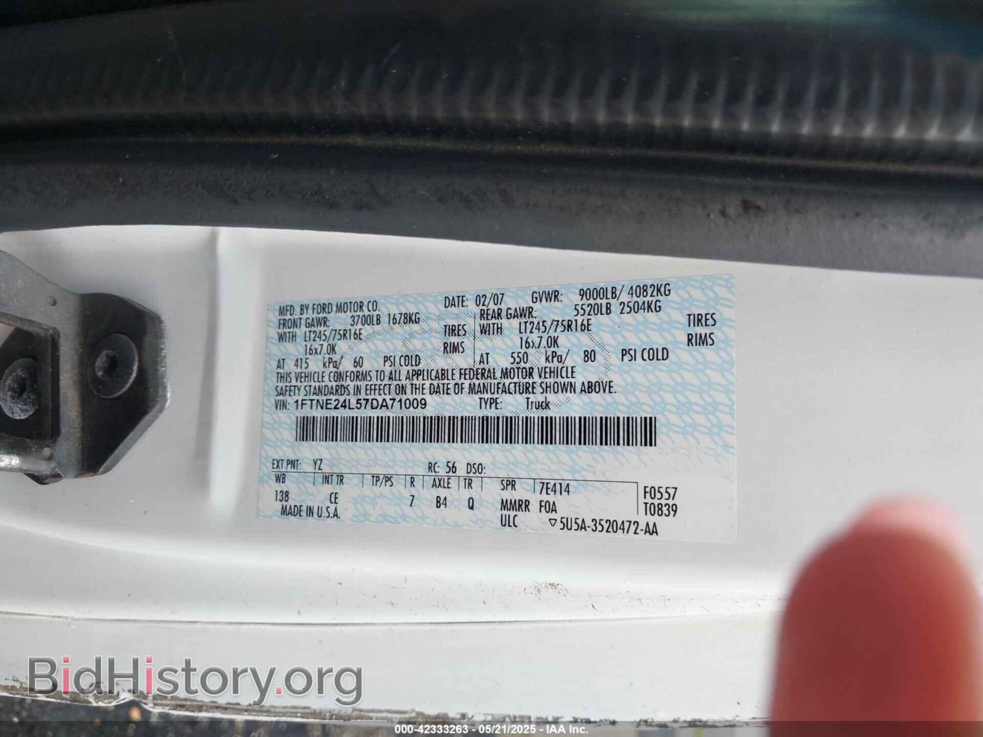 2007 FORD E-250 - VIN: 1FTNE24L57DA71009 - Фото 9