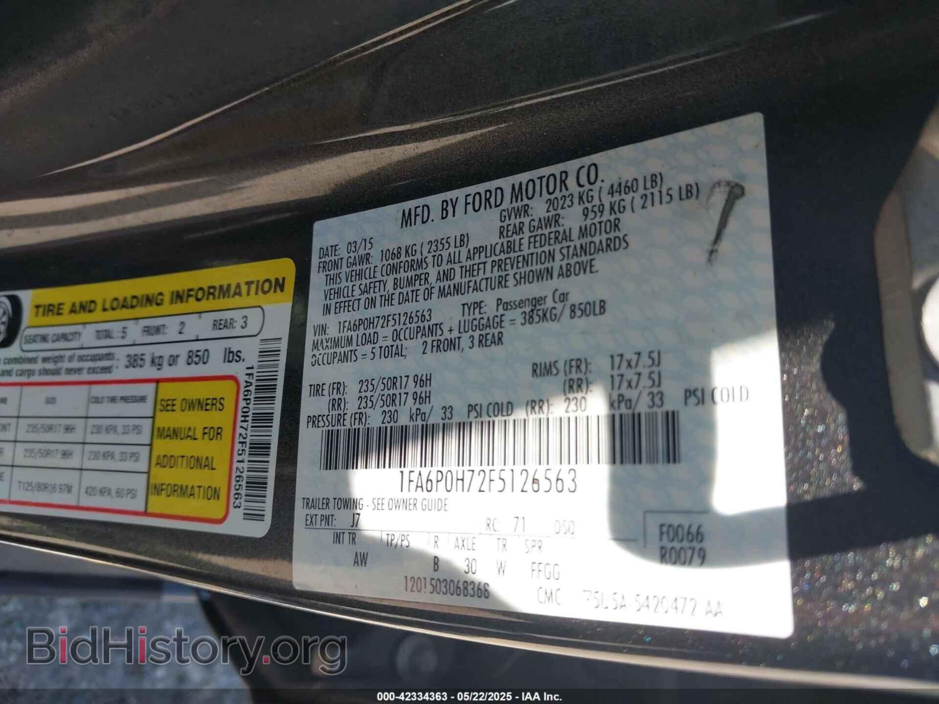 2015 FORD FUSION - VIN: 1FA6P0H72F5126563 - Фото 9
