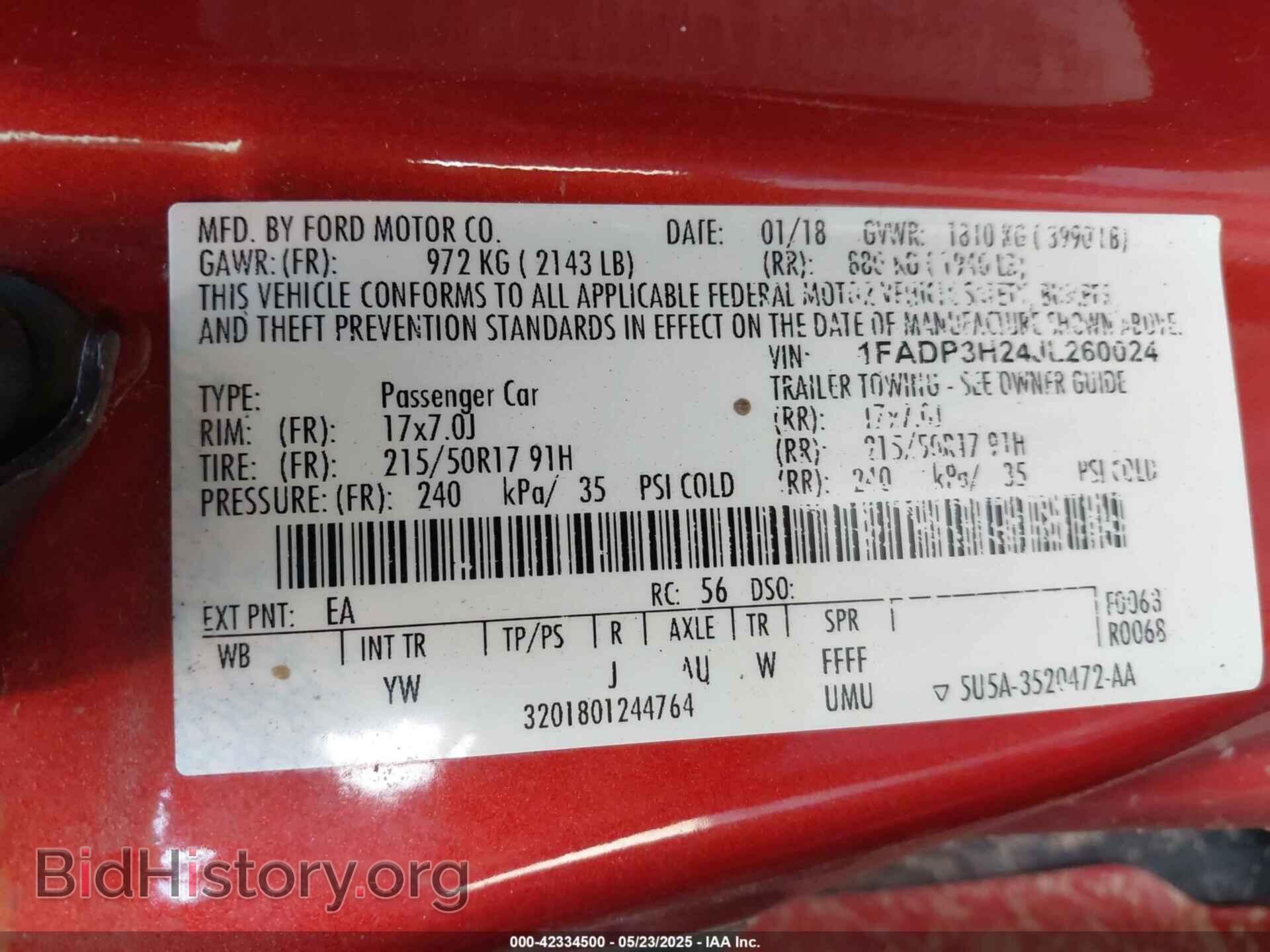 2018 FORD FOCUS - VIN: 1FADP3H24JL260024 - Photo 9