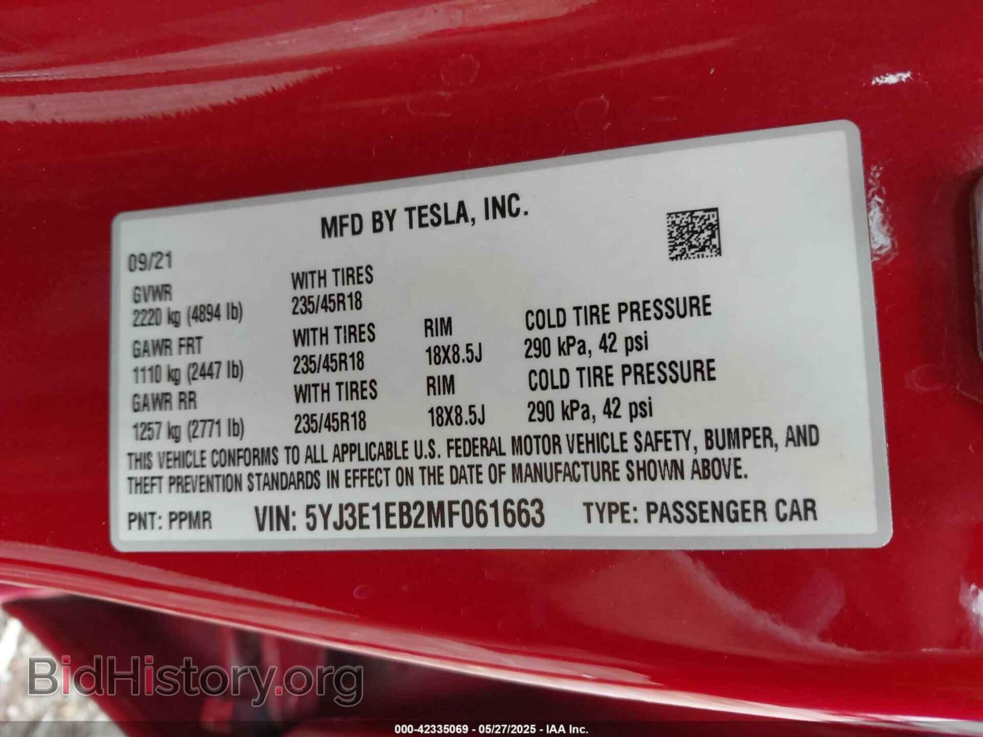 2021 TESLA MODEL 3 - VIN: 5YJ3E1EB2MF061663 - Photo 8