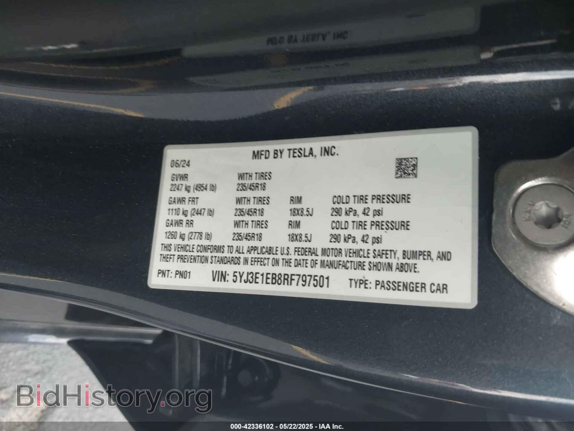 2024 TESLA MODEL 3 - VIN: 5YJ3E1EB8RF797501 - Фото 9