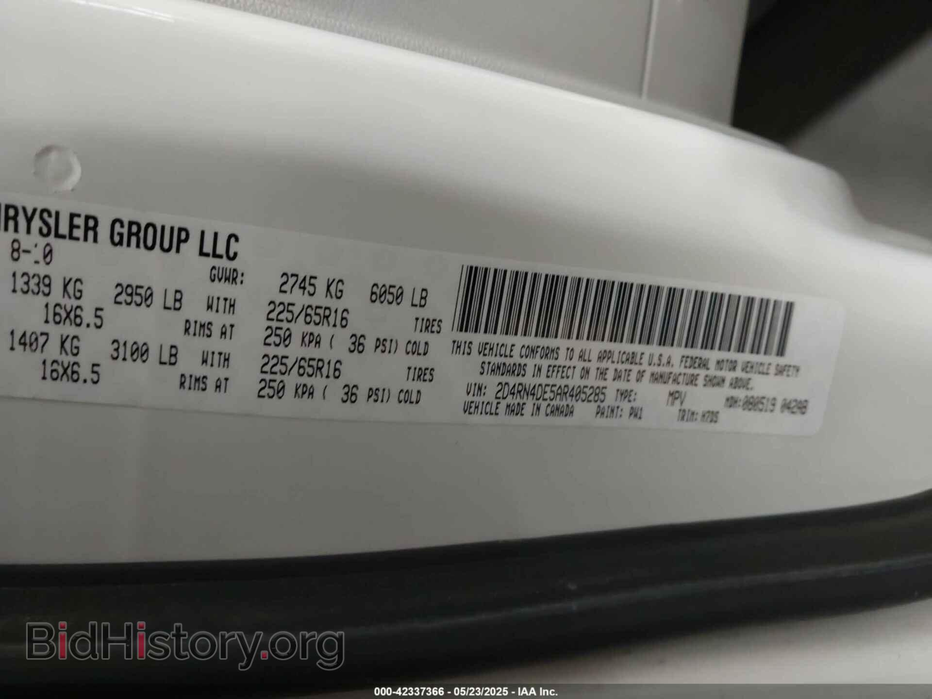 2010 DODGE GRAND CARAVAN - VIN: 2D4RN4DE5AR405285 - Фото 9
