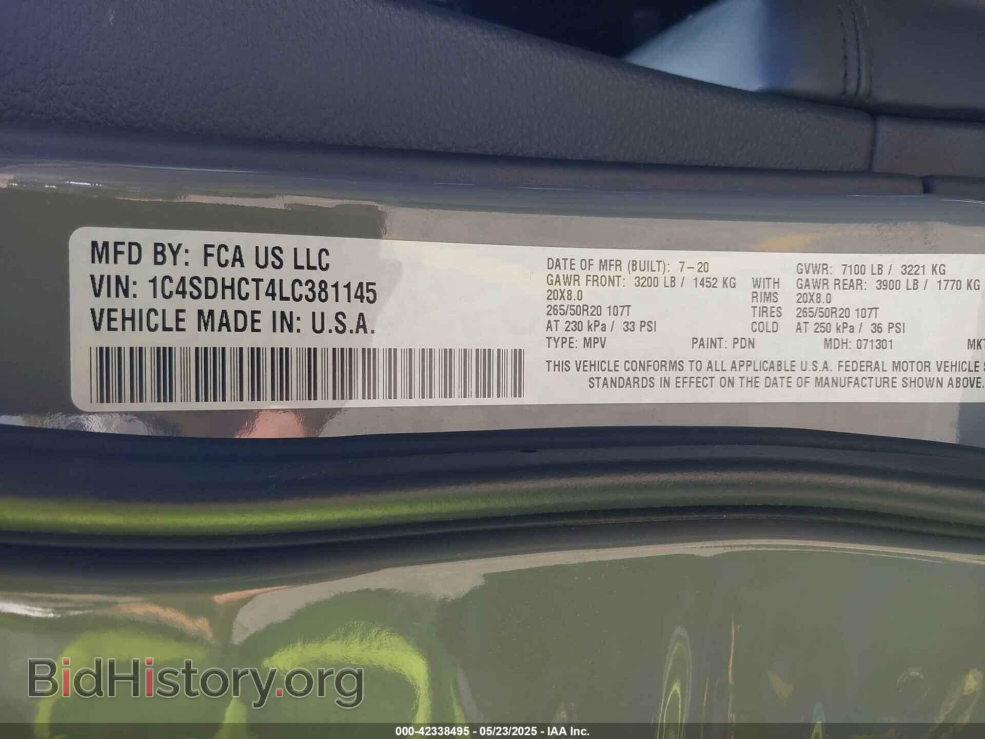 2020 DODGE DURANGO - VIN: 1C4SDHCT4LC381145 - Фото 9