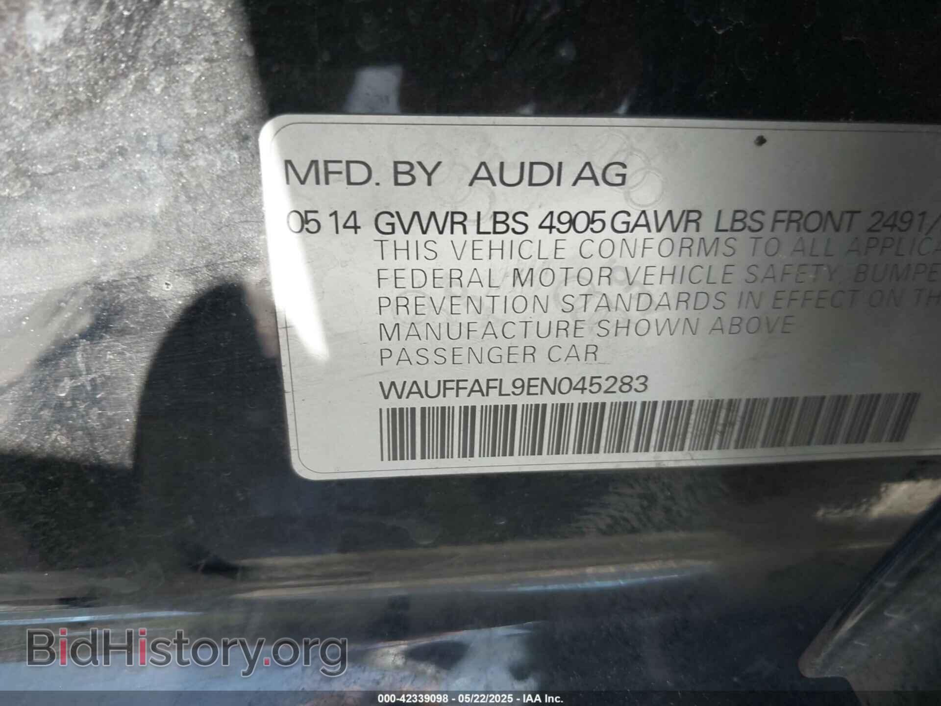 2014 AUDI A4 - VIN: WAUFFAFL9EN045283 - Фото 9