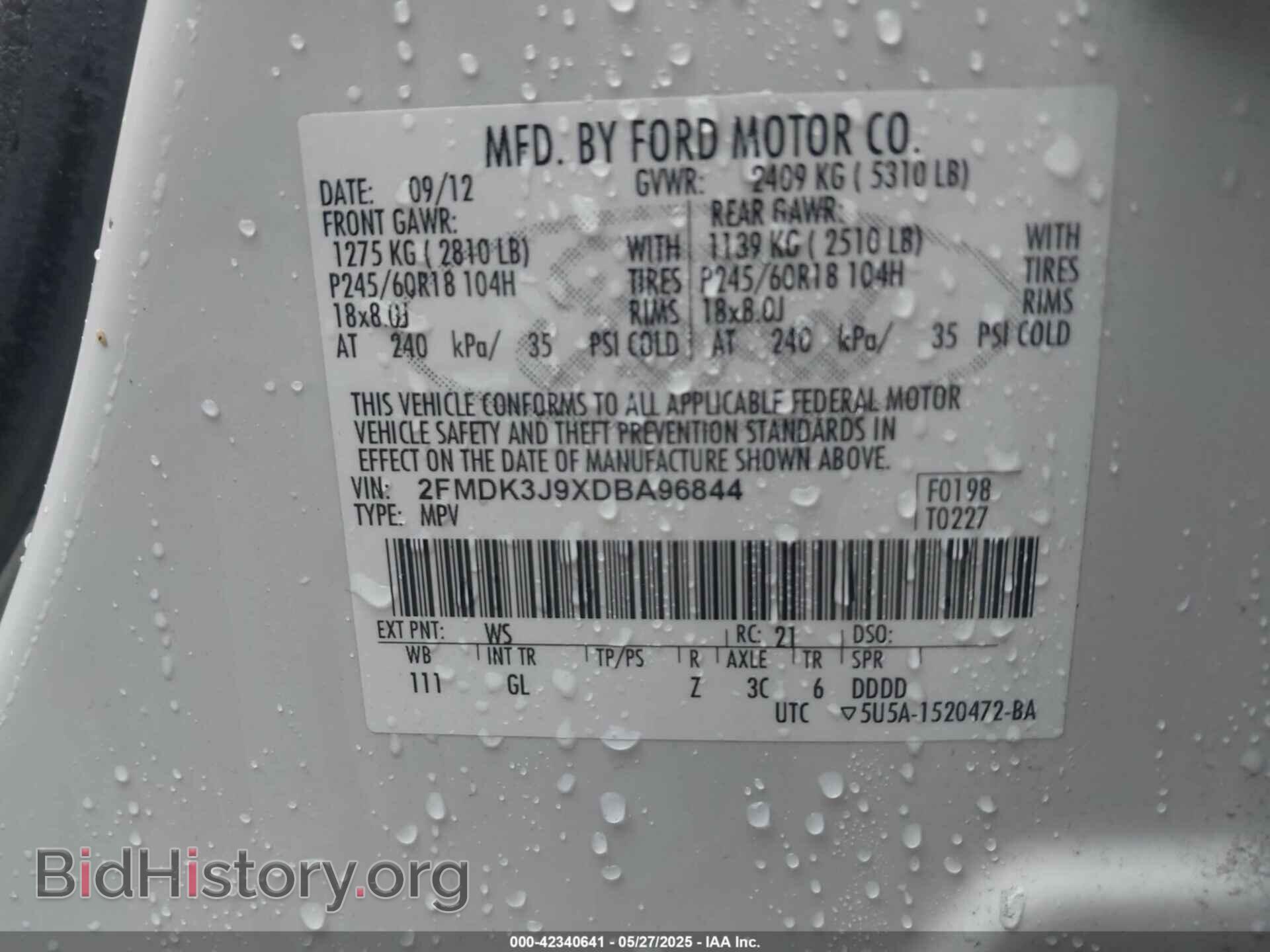 2013 FORD EDGE - VIN: 2FMDK3J9XDBA96844 - Photo 9