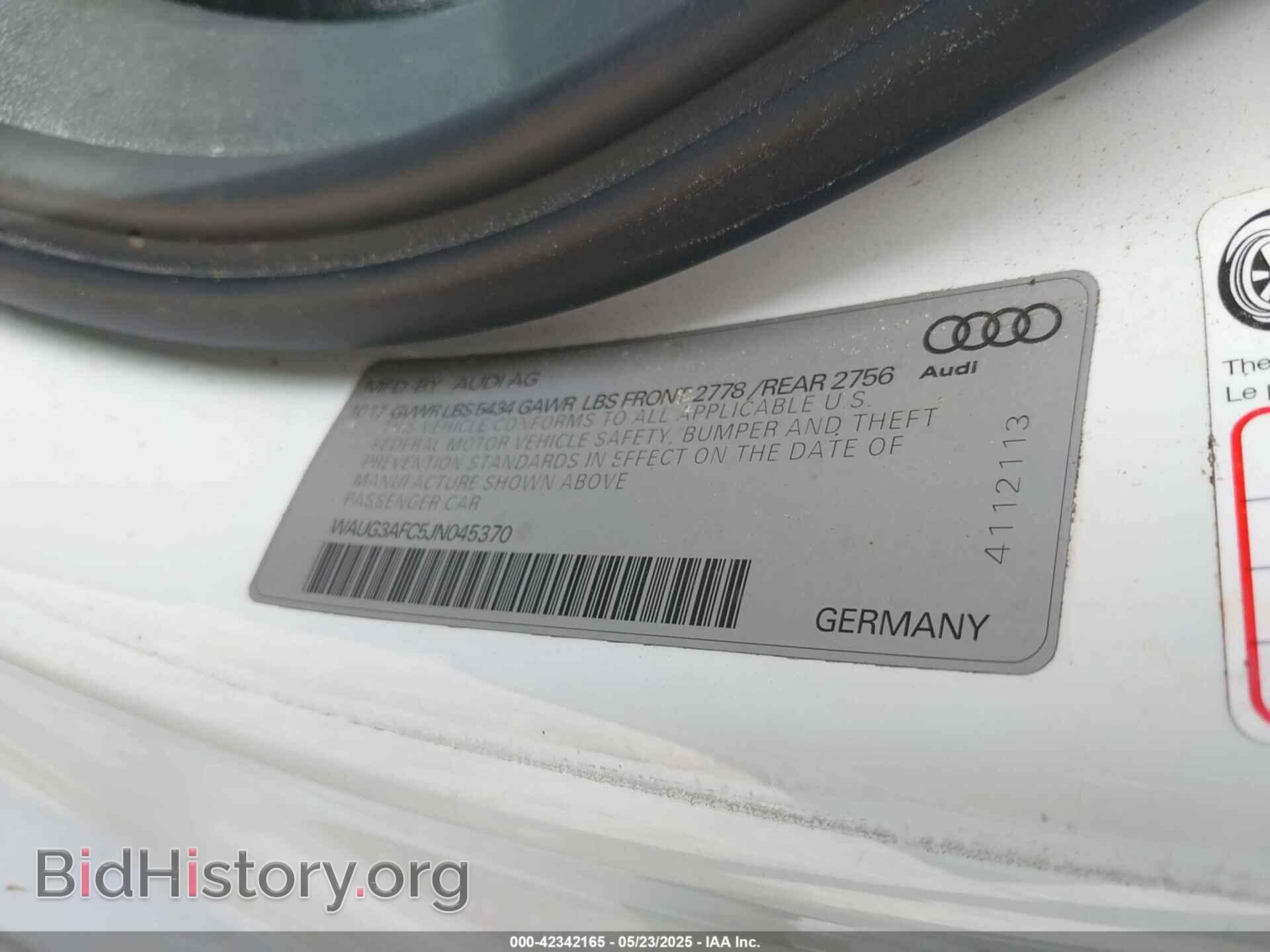 2018 AUDI A6 - VIN: WAUG3AFC5JN045370 - Фото 9