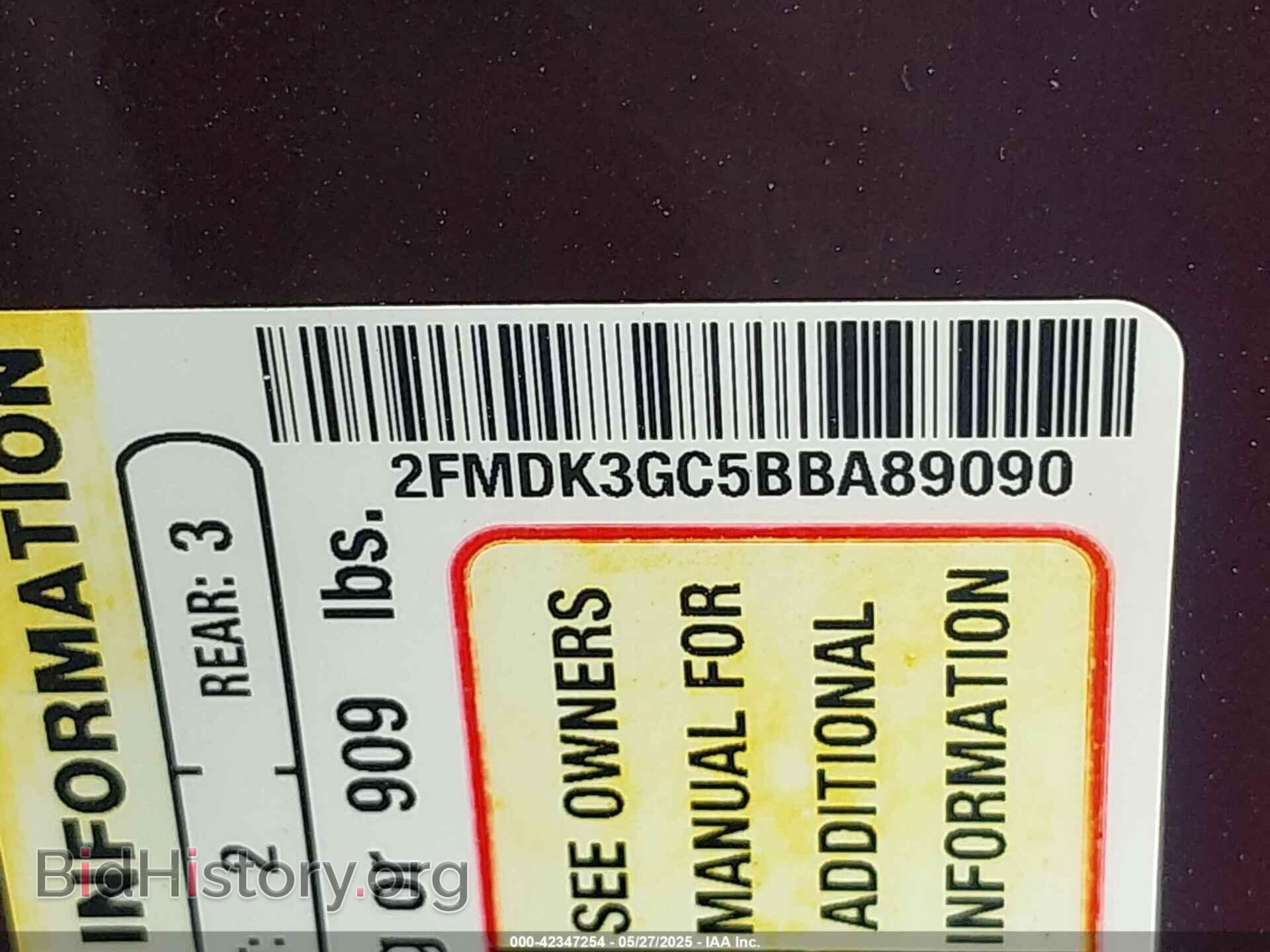 2011 FORD EDGE - VIN: 2FMDK3GC5BBA89090 - Фото 9