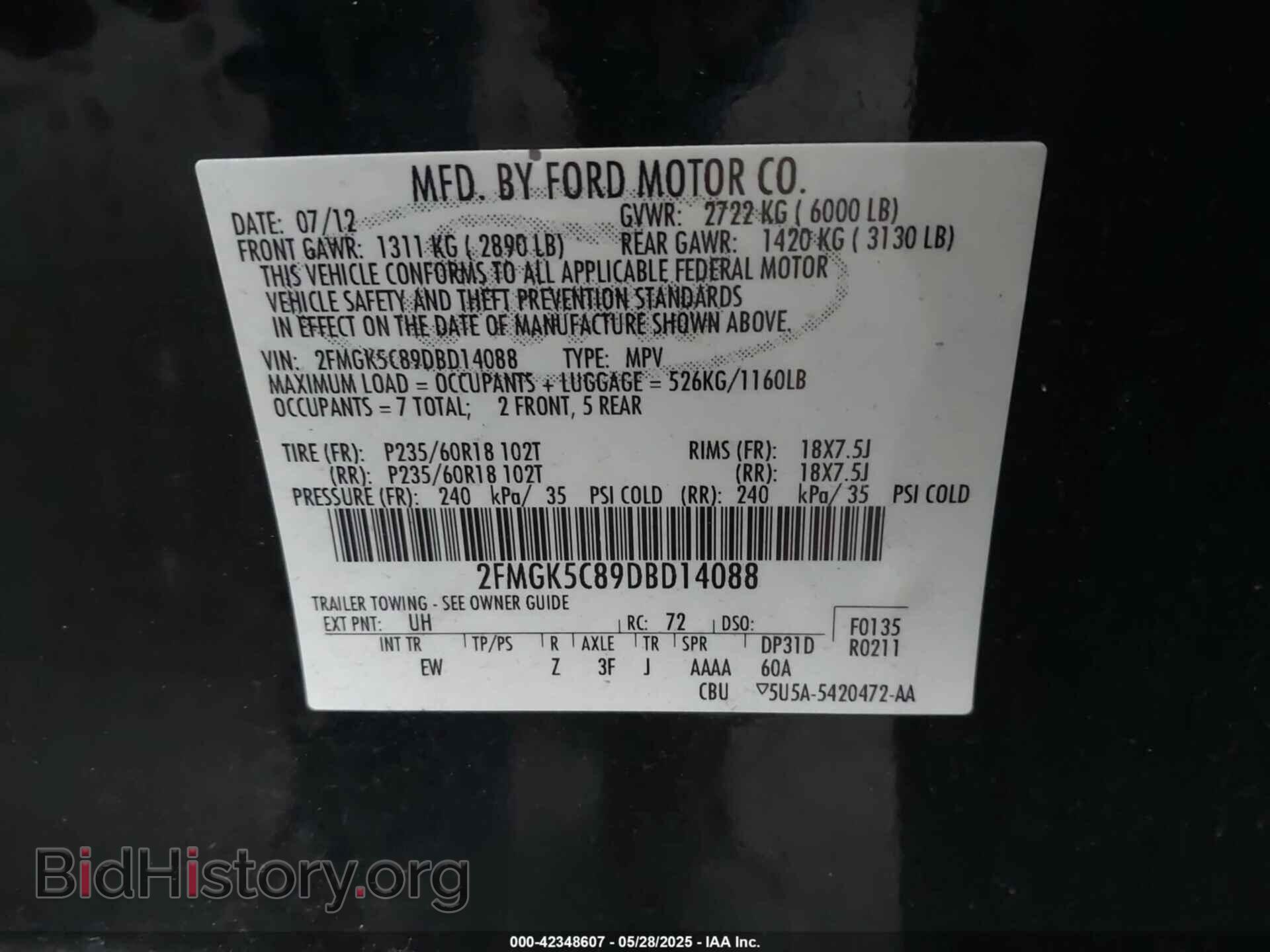 2013 FORD FLEX - VIN: 2FMGK5C89DBD14088 - Photo 9