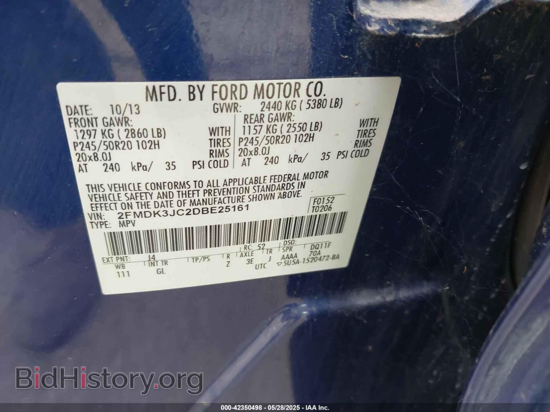 2013 FORD EDGE - VIN: 2FMDK3JC2DBE25161 - Photo 9
