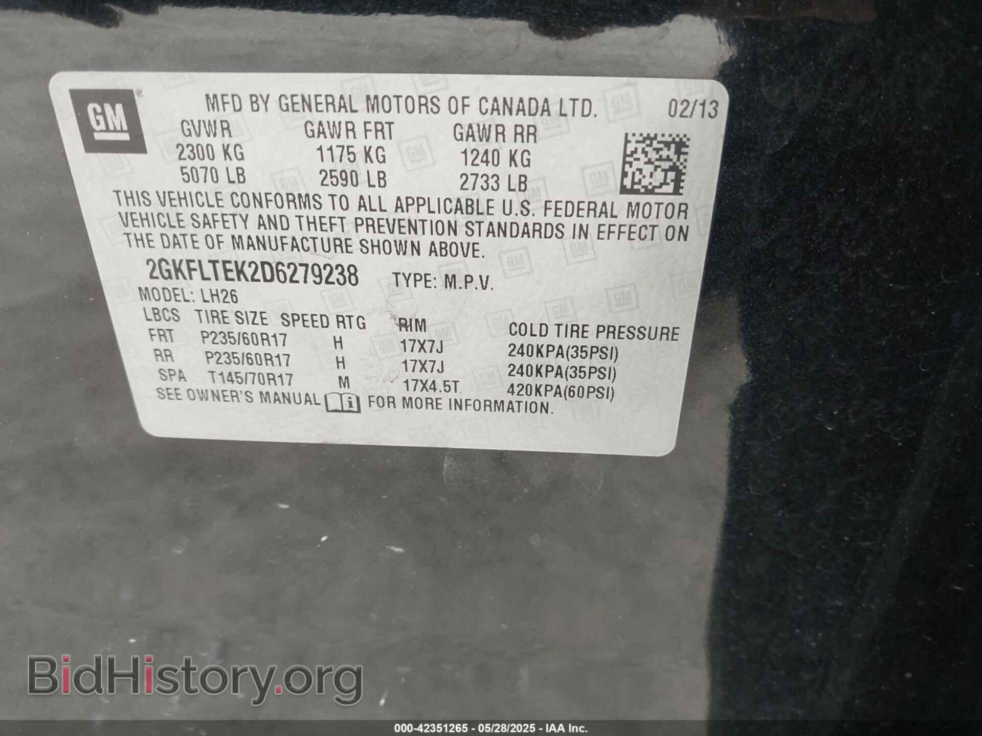 2013 GMC TERRAIN - VIN: 2GKFLTEK2D6279238 - Photo 9