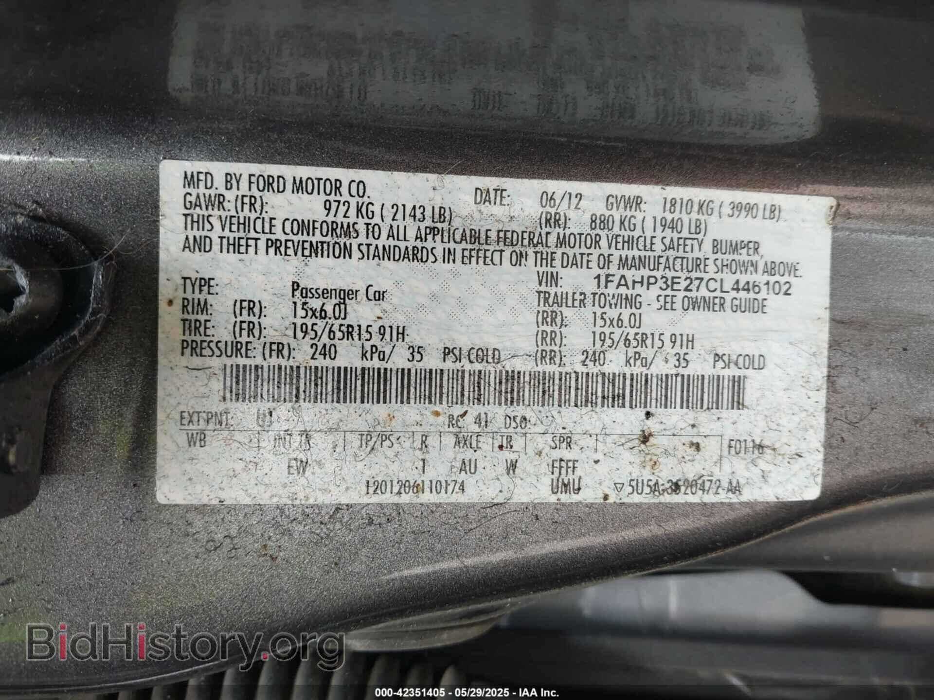2012 FORD FOCUS - VIN: 1FAHP3E27CL446102 - Фото 9