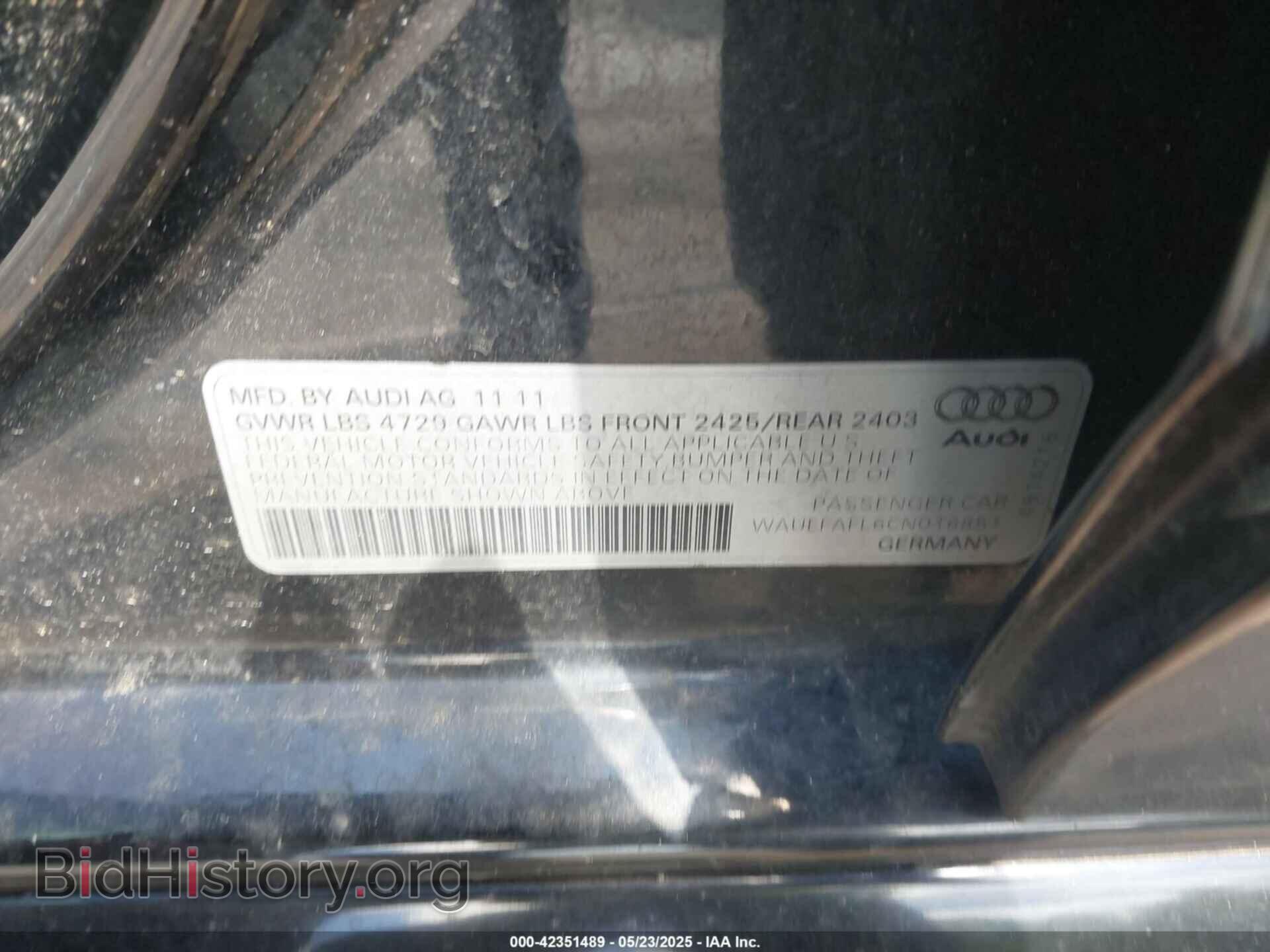 2012 AUDI A4 - VIN: WAUEFAFL6CN016851 - Фото 9