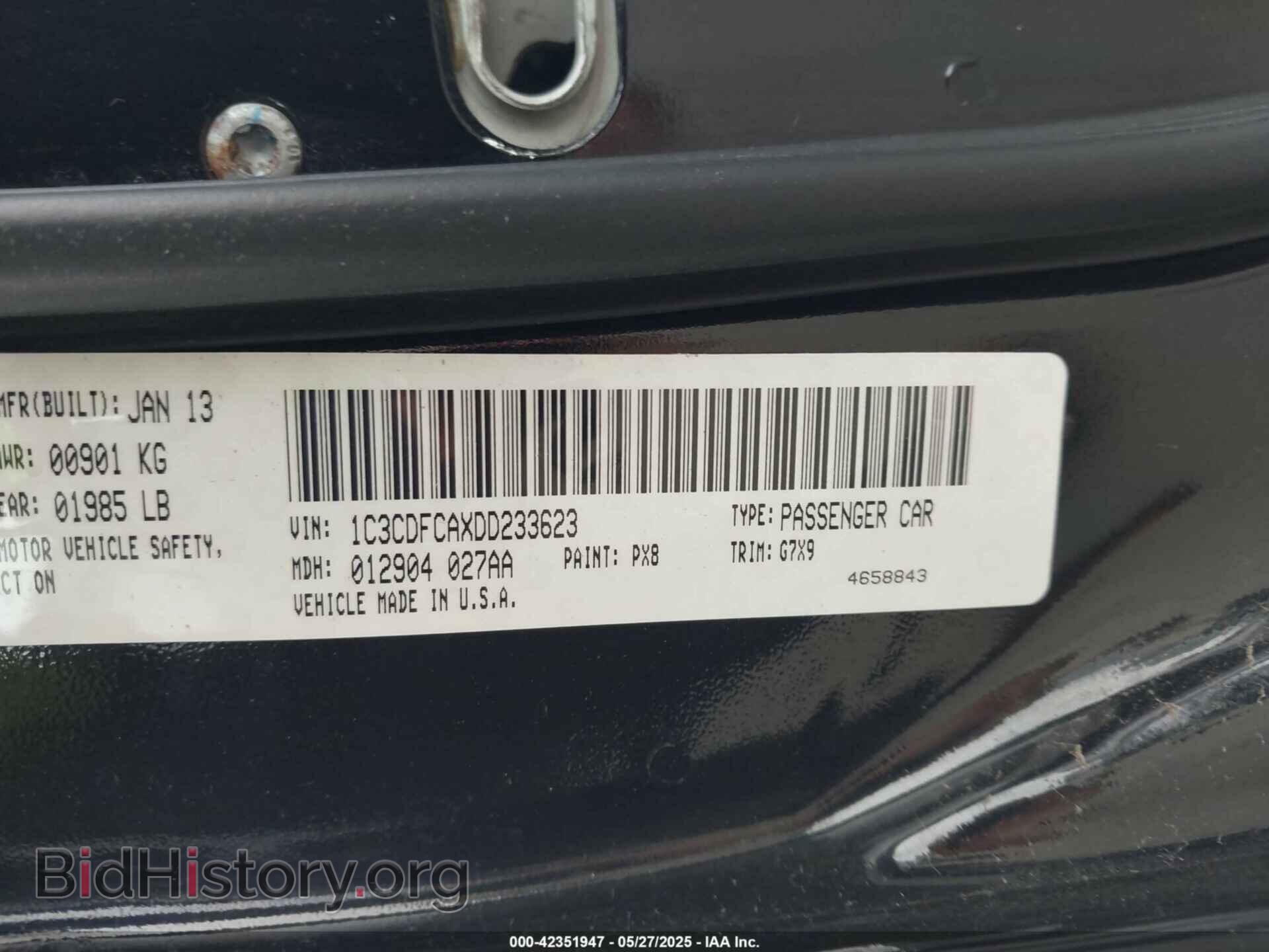 2013 DODGE DART - VIN: 1C3CDFCAXDD233623 - Фото 9