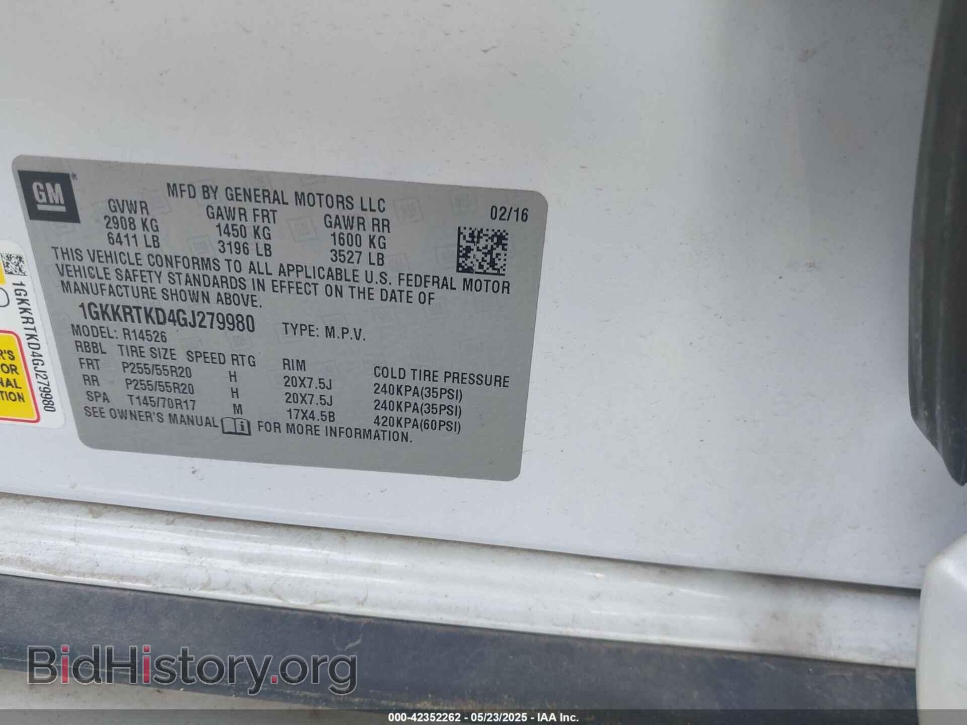 2016 GMC ACADIA - VIN: 1GKKRTKD4GJ279980 - Фото 9