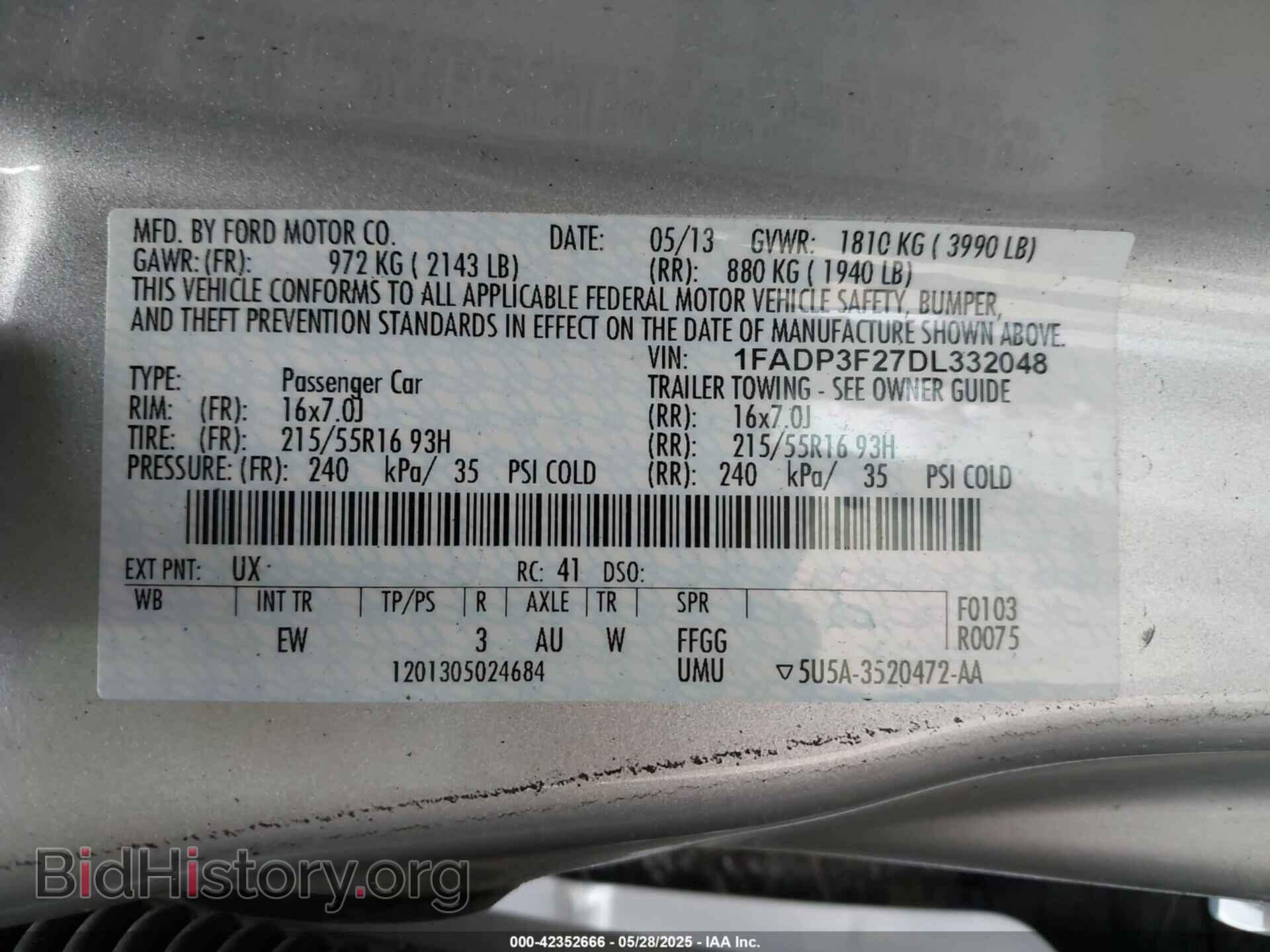 2013 FORD FOCUS - VIN: 1FADP3F27DL332048 - Фото 9