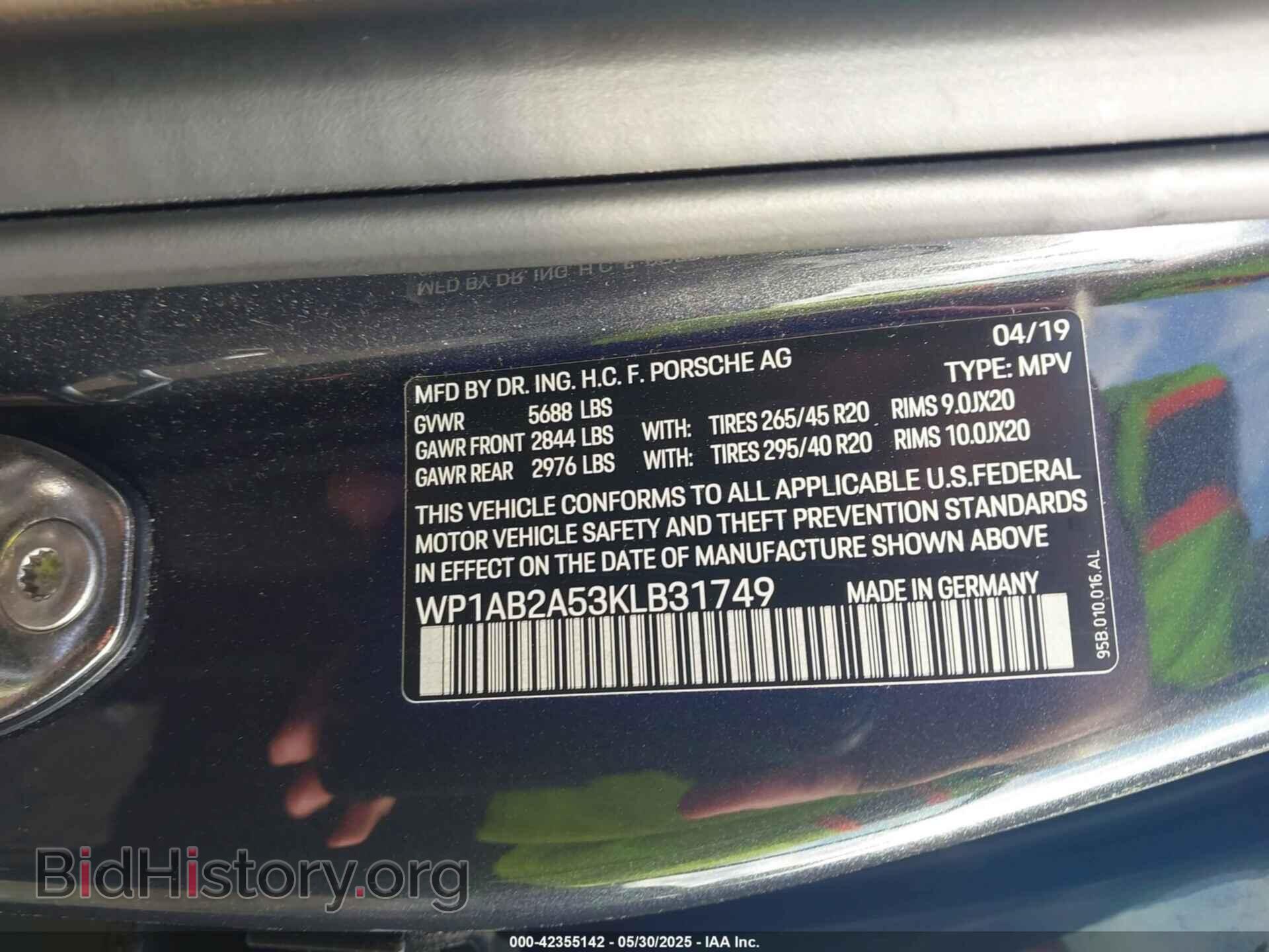 2019 PORSCHE MACAN - VIN: WP1AB2A53KLB31749 - Фото 9