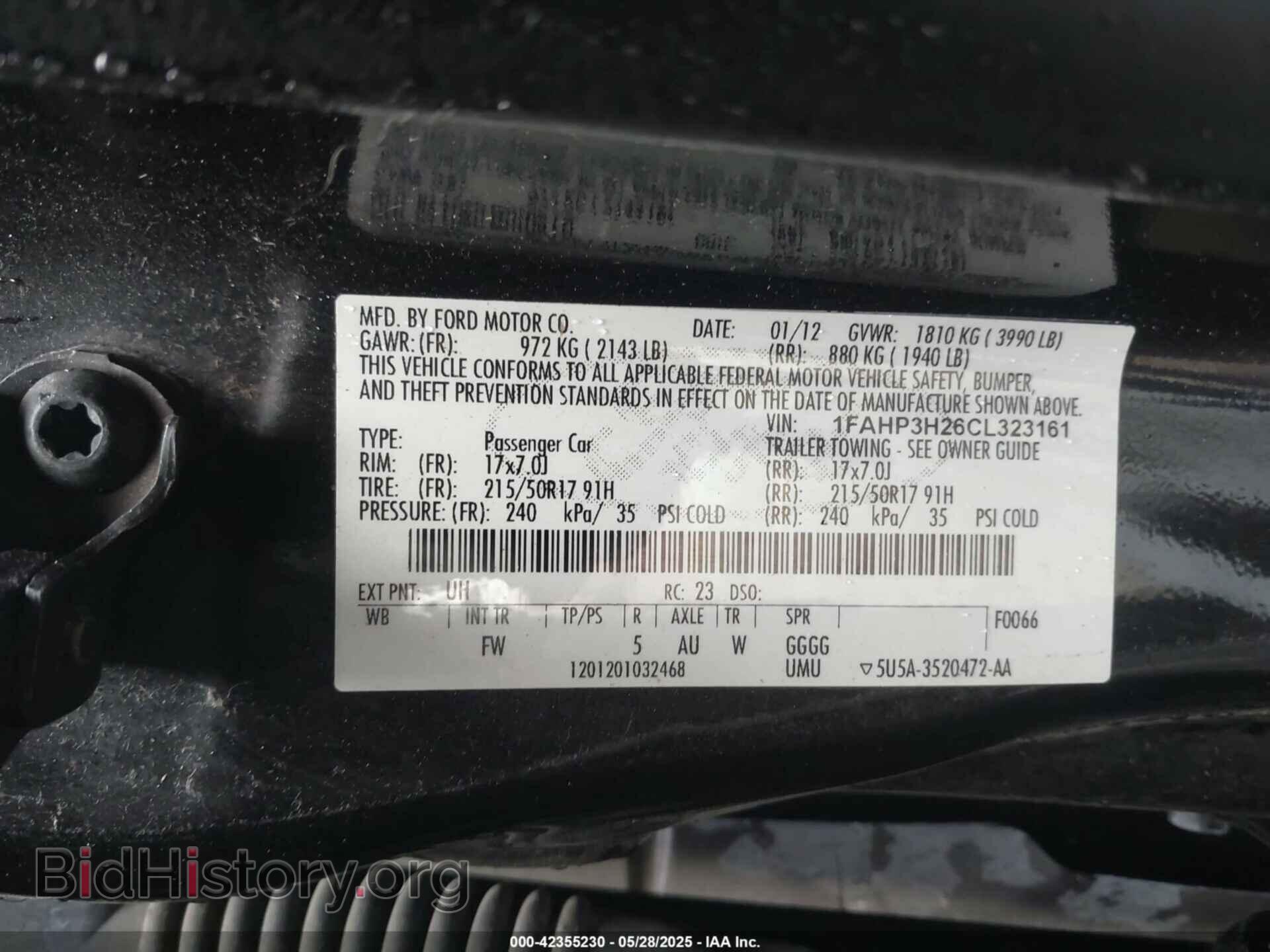 2012 FORD FOCUS - VIN: 1FAHP3H26CL323161 - Фото 9