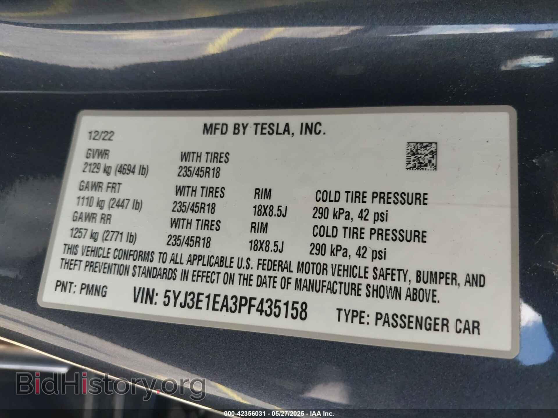 2023 TESLA MODEL 3 - VIN: 5YJ3E1EA3PF435158 - Фото 9