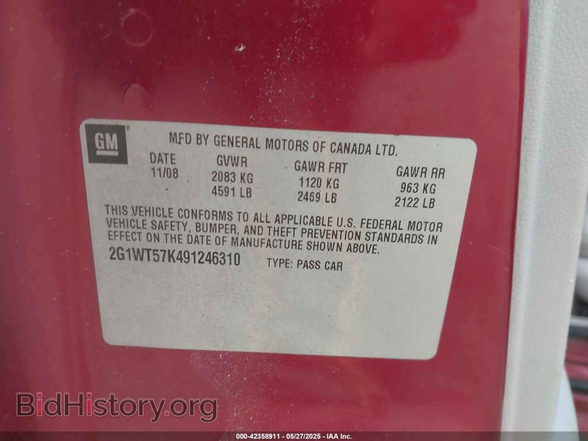 2009 CHEVROLET IMPALA - VIN: 2G1WT57K491246310 - Фото 9