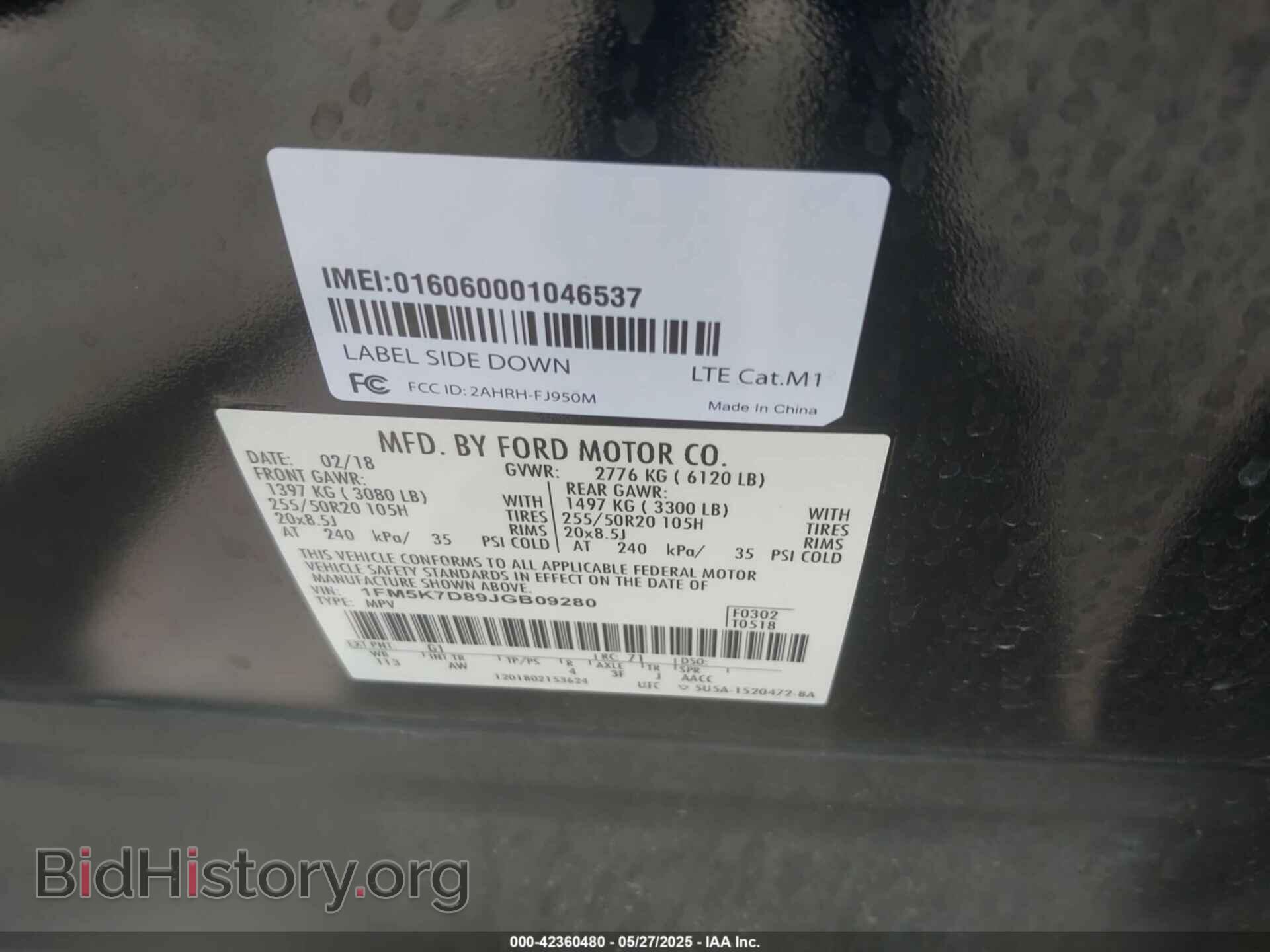 2018 FORD EXPLORER - VIN: 1FM5K7D89JGB09280 - Фото 9