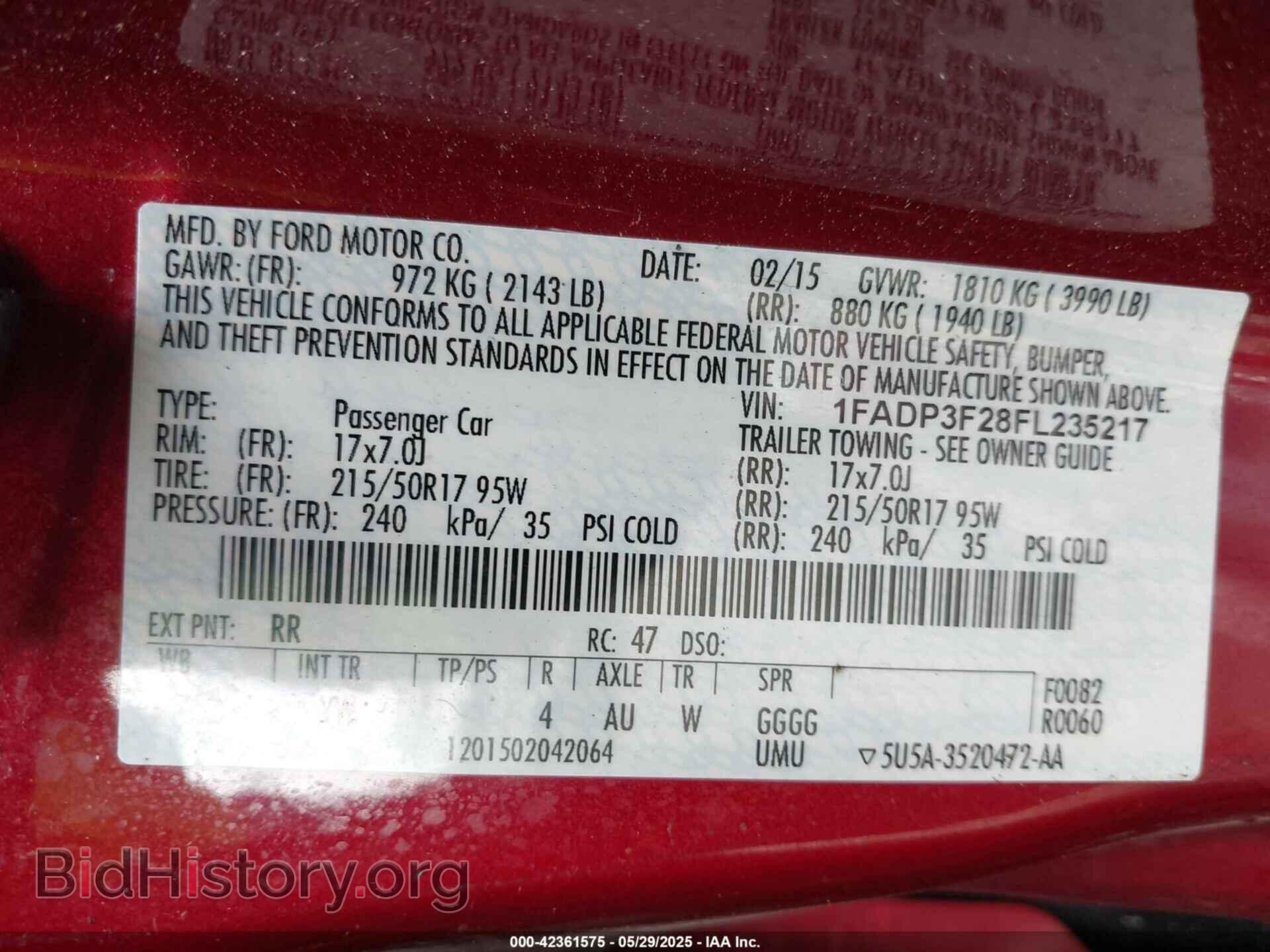 2015 FORD FOCUS - VIN: 1FADP3F28FL235217 - Фото 9